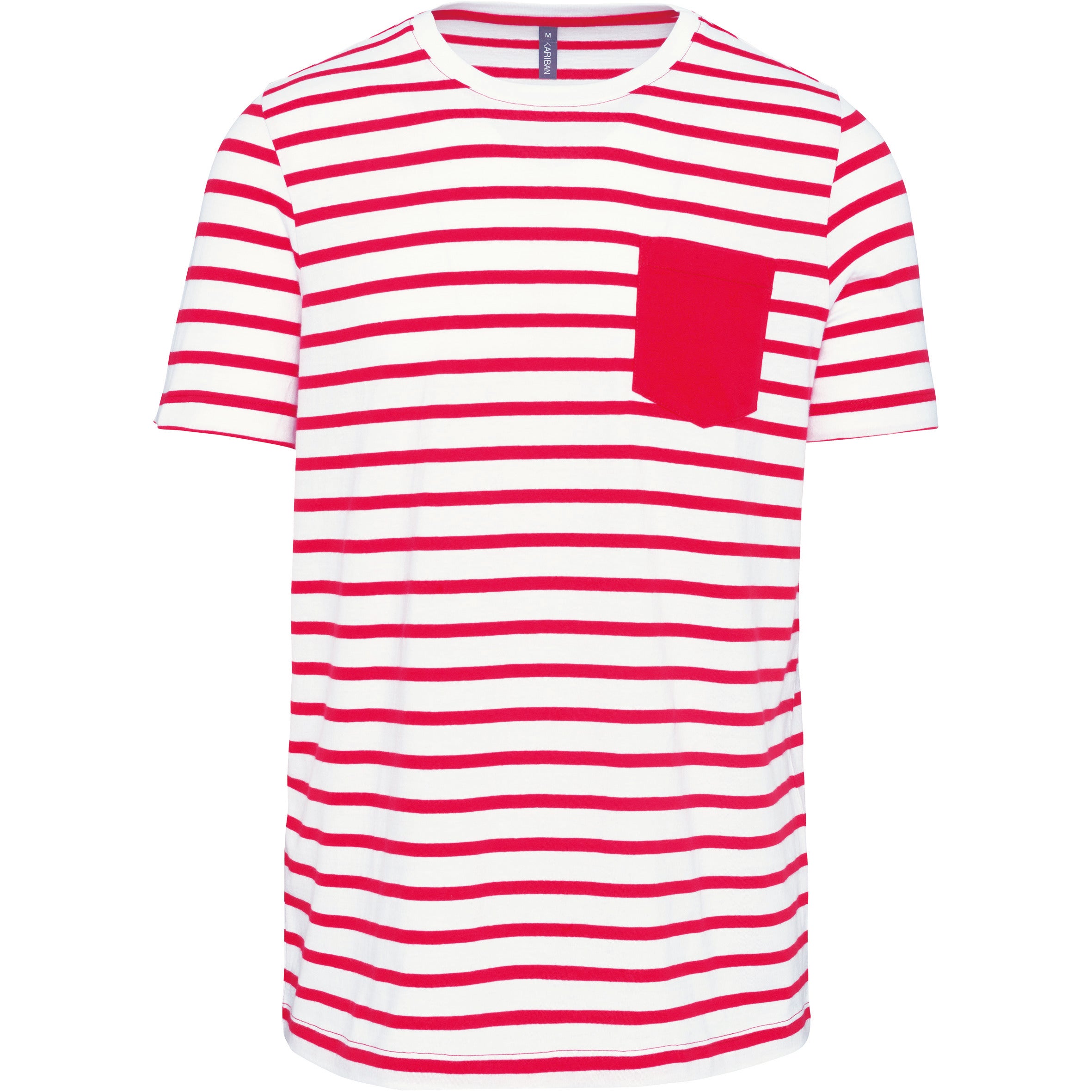 Matroos gestreept T-shirt voor heren met zak met korte mouwen
