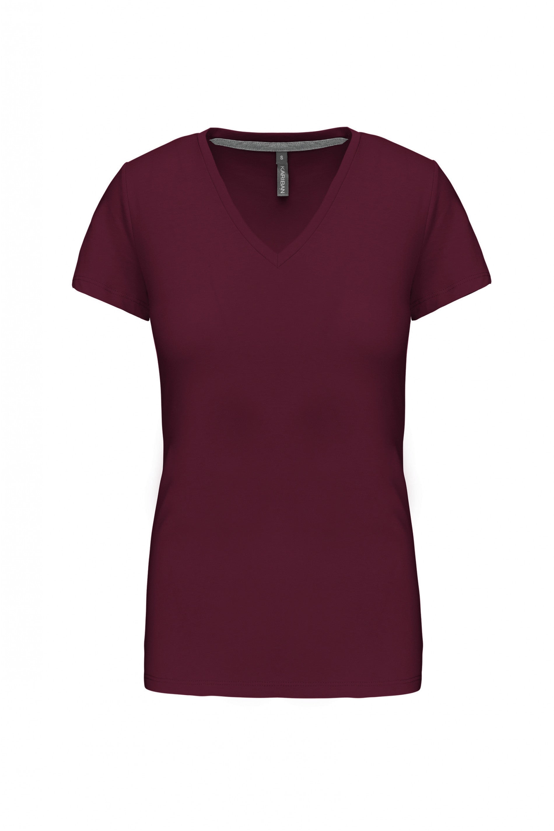 Dames T-shirt met V-hals en korte mouwen