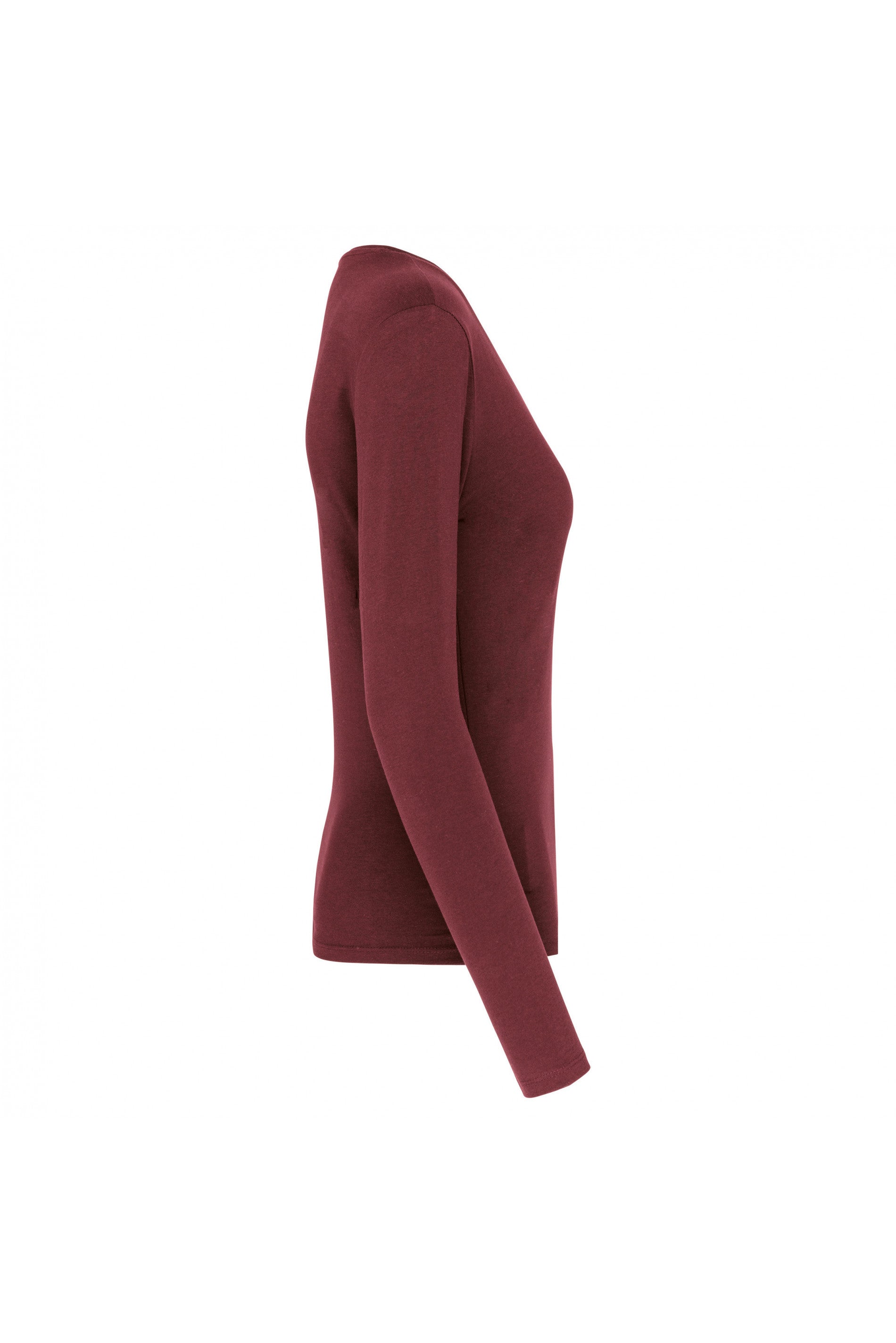 Dames T-shirt met V-hals en lange mouwen