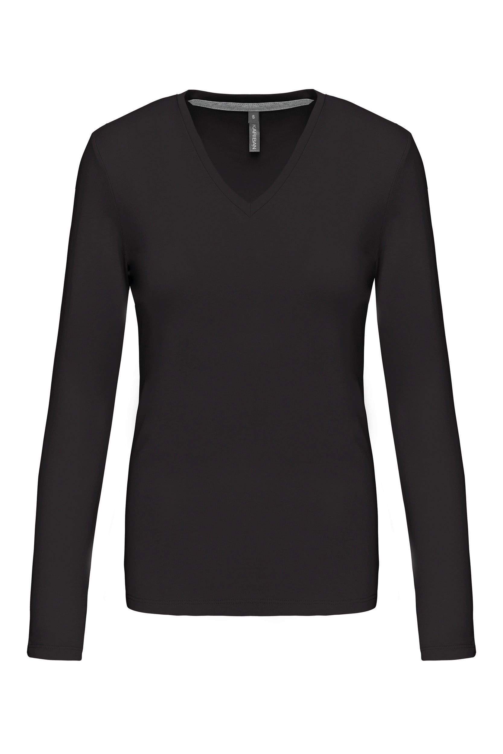 T-shirt col V manches longues femme