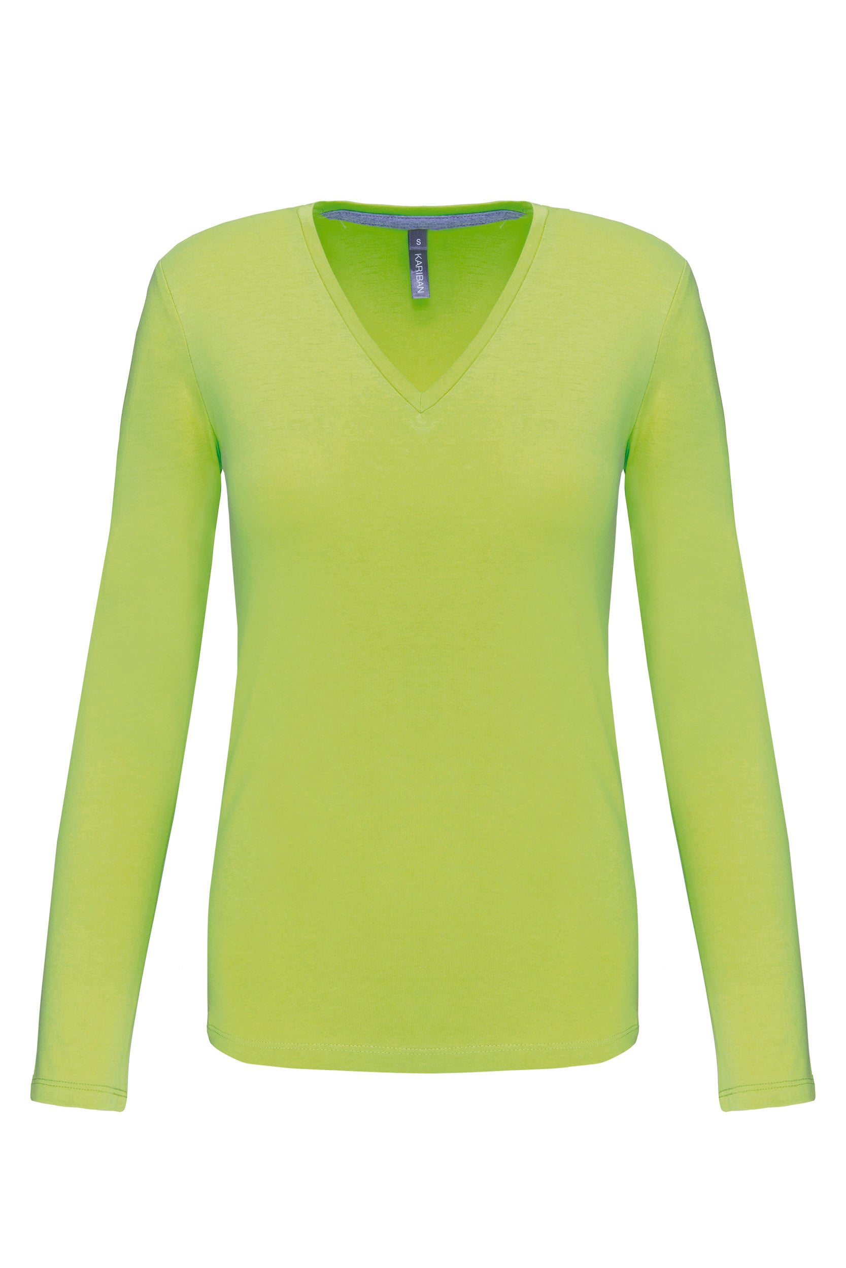 T-shirt col V manches longues femme