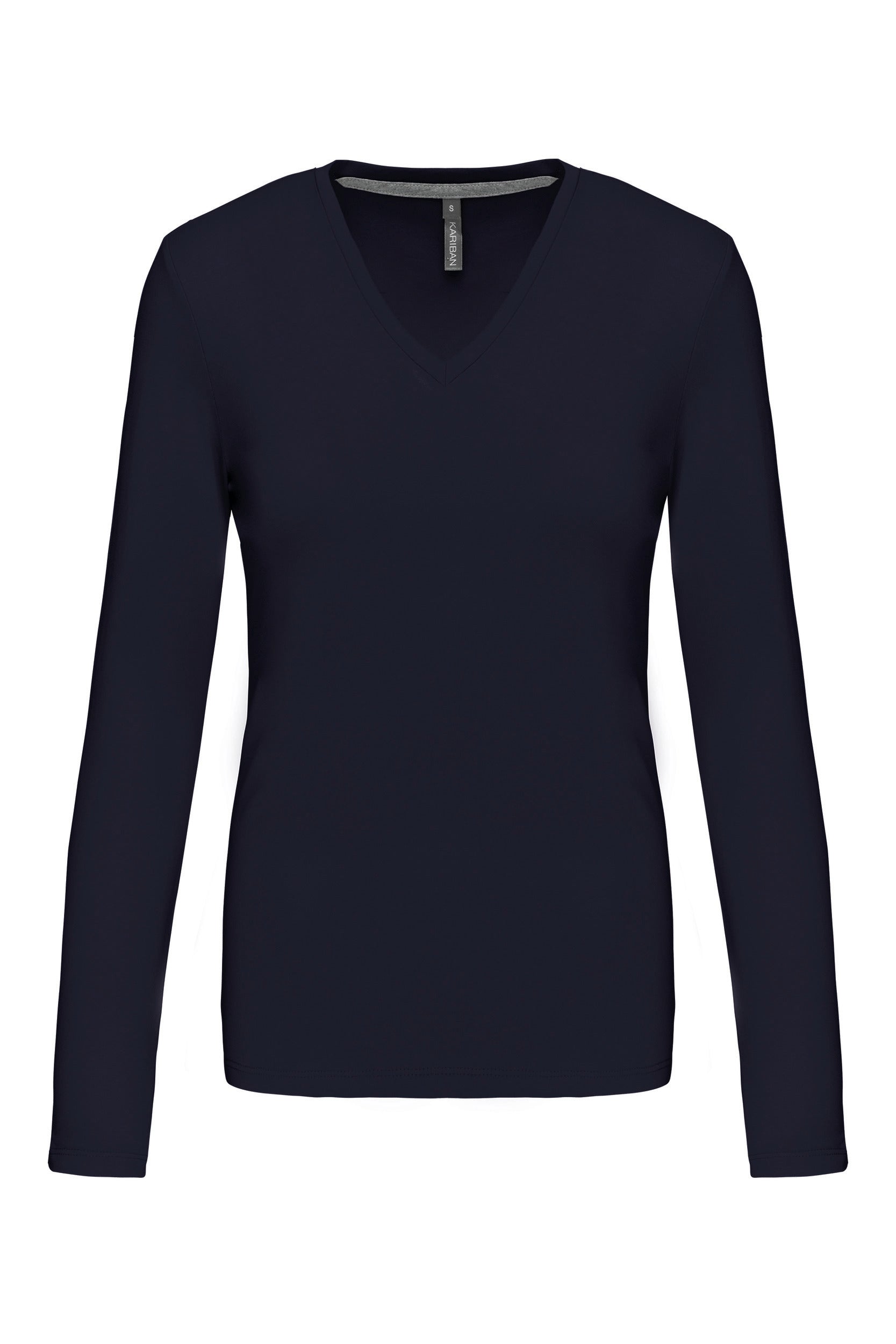 T-shirt col V manches longues femme