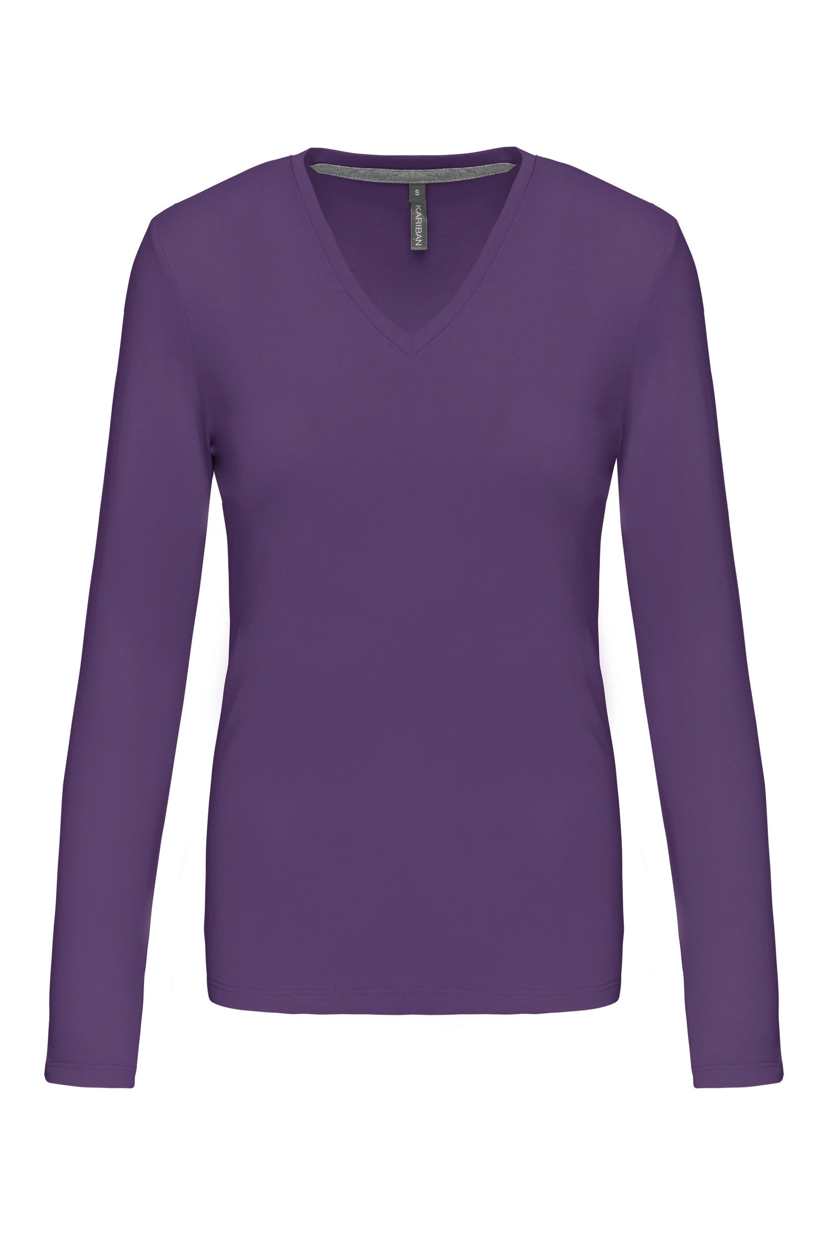 T-shirt col V manches longues femme