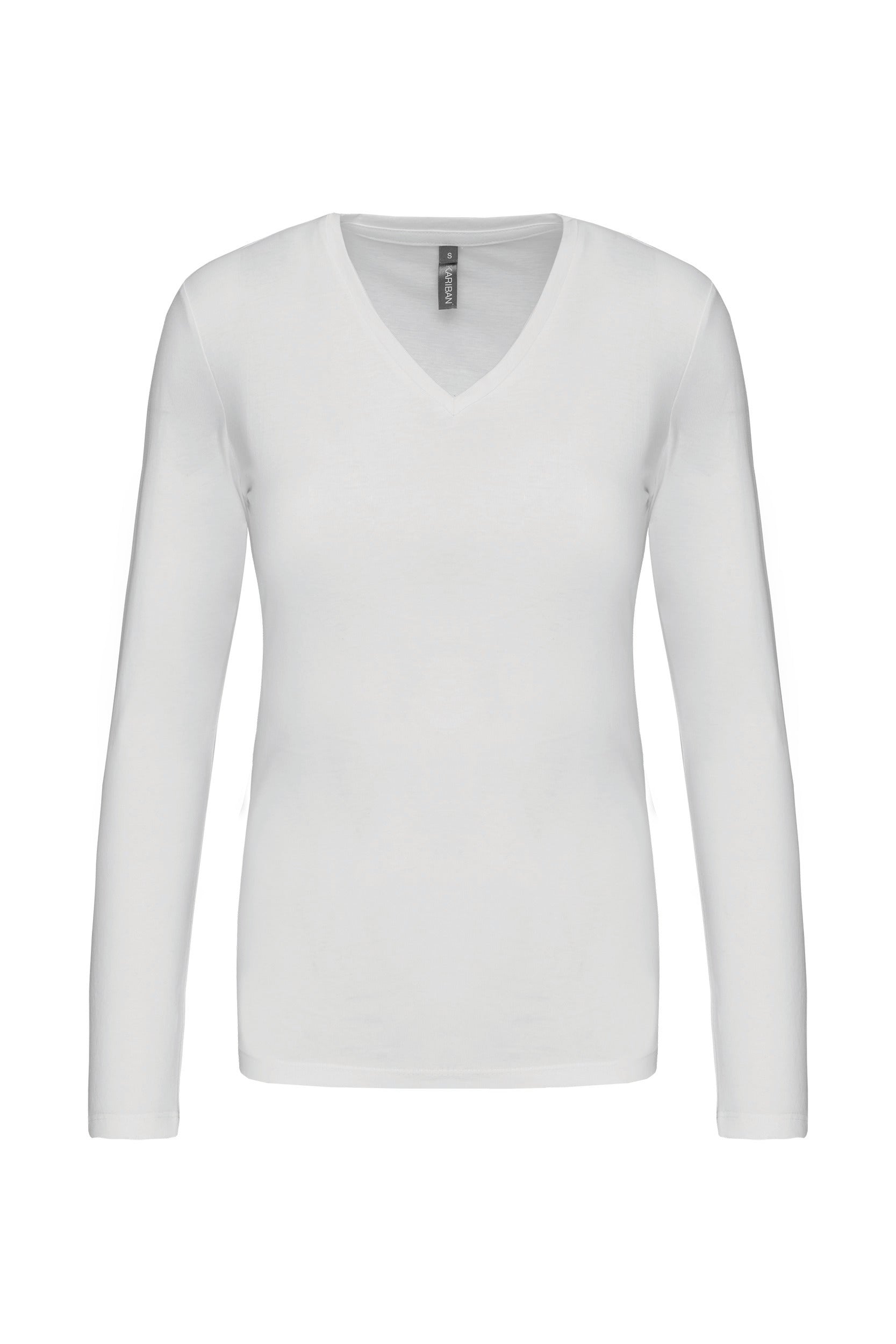 T-shirt col V manches longues femme