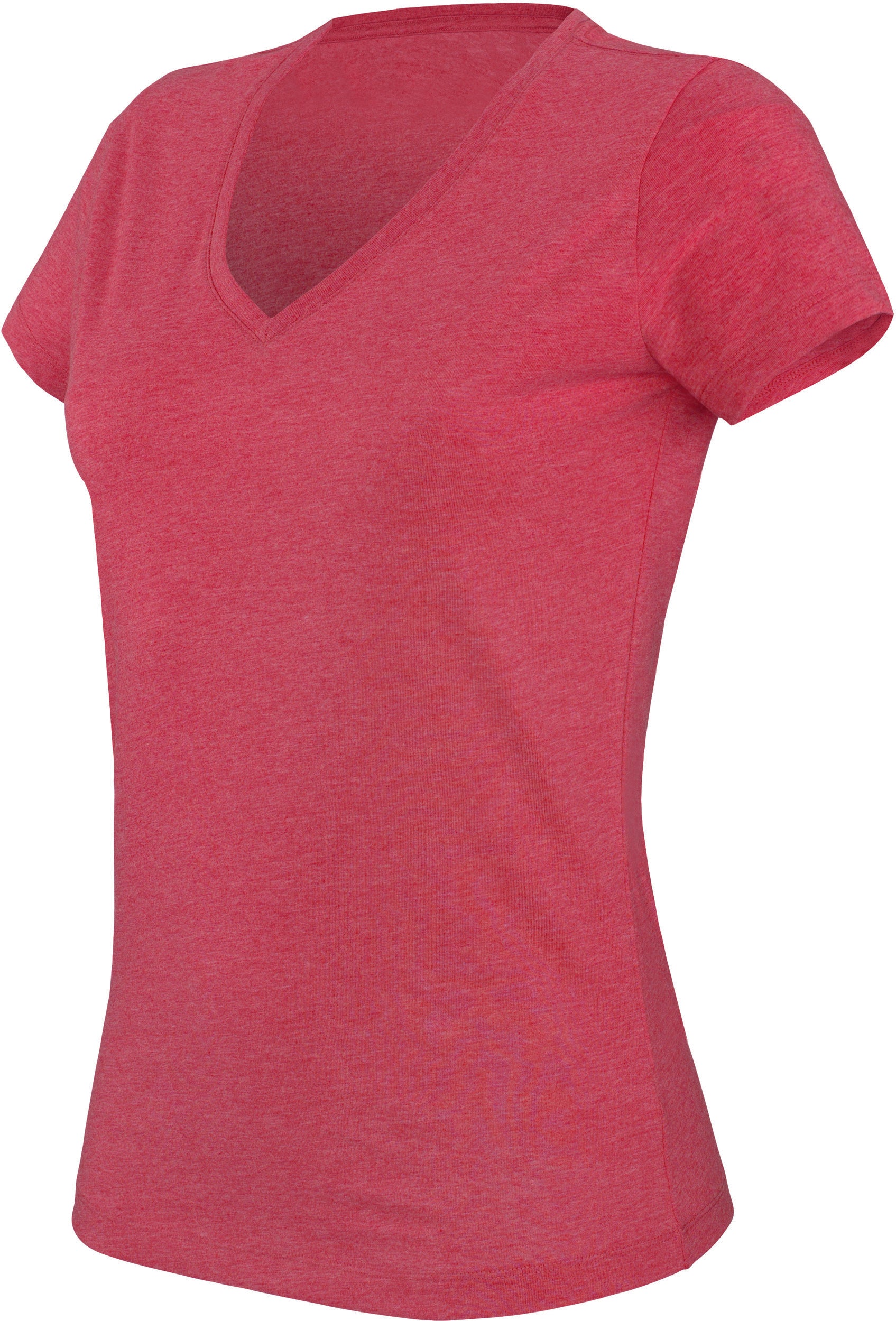Kariban "melange" T-shirt met korte mouwen en V-hals voor dames