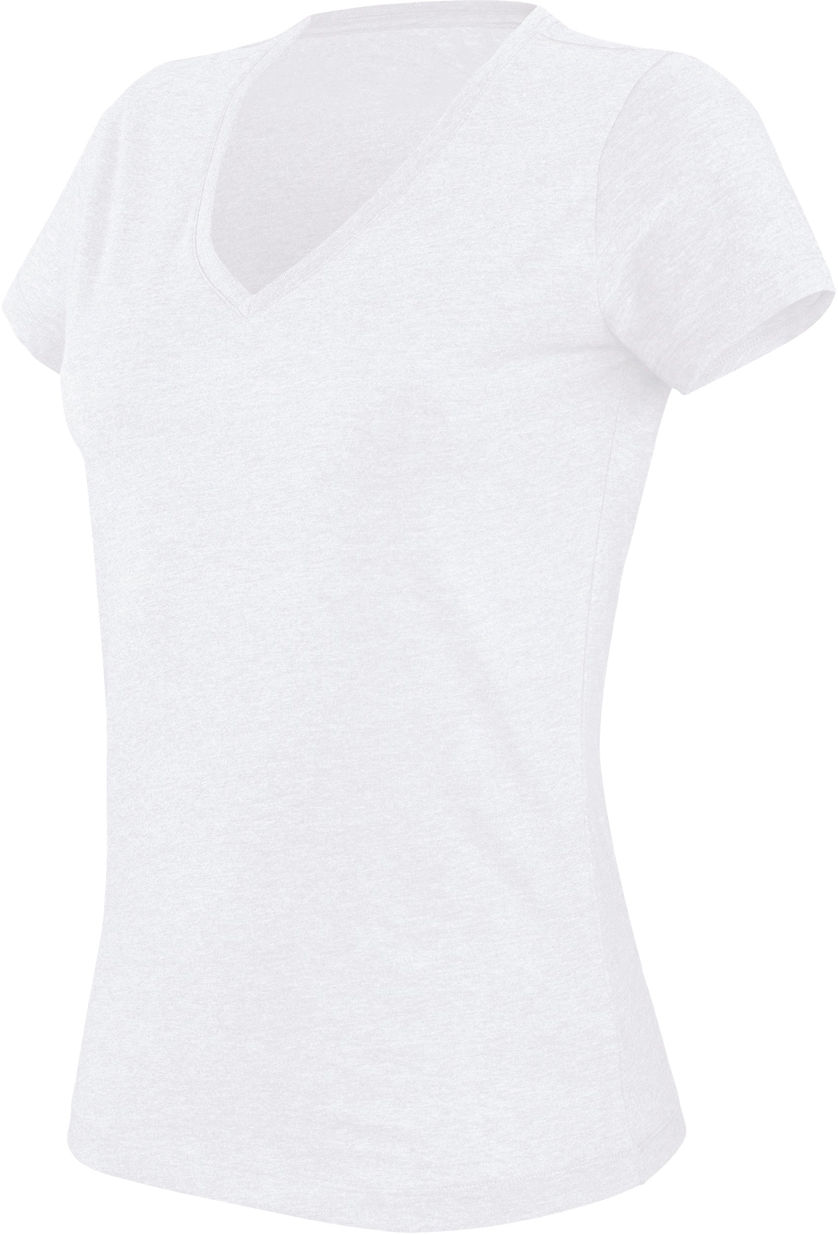 Kariban "melange" T-shirt met korte mouwen en V-hals voor dames