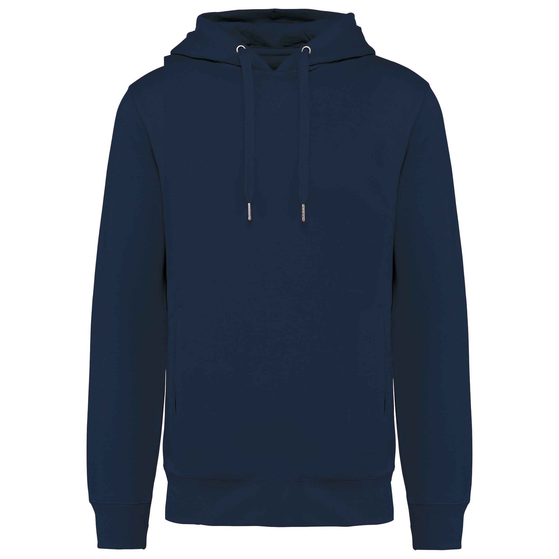 Uniseks ecologisch verantwoord sweatshirt van french terry badstof met capuchon