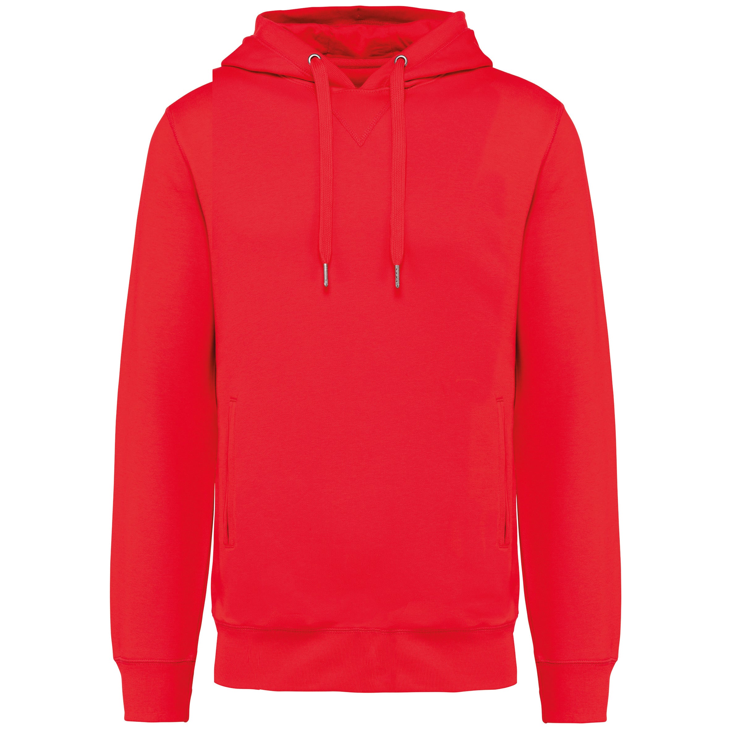 Uniseks ecologisch verantwoord sweatshirt van french terry badstof met capuchon
