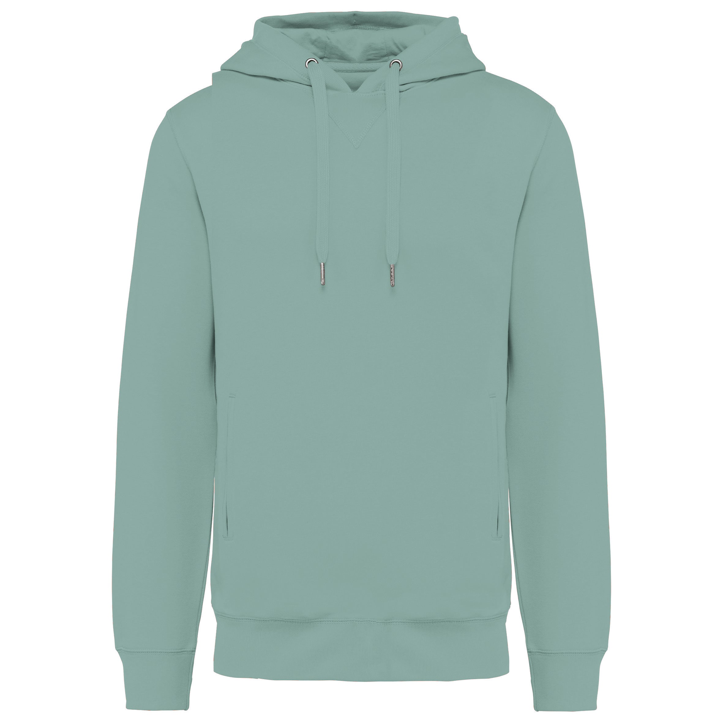 Uniseks ecologisch verantwoord sweatshirt van french terry badstof met capuchon