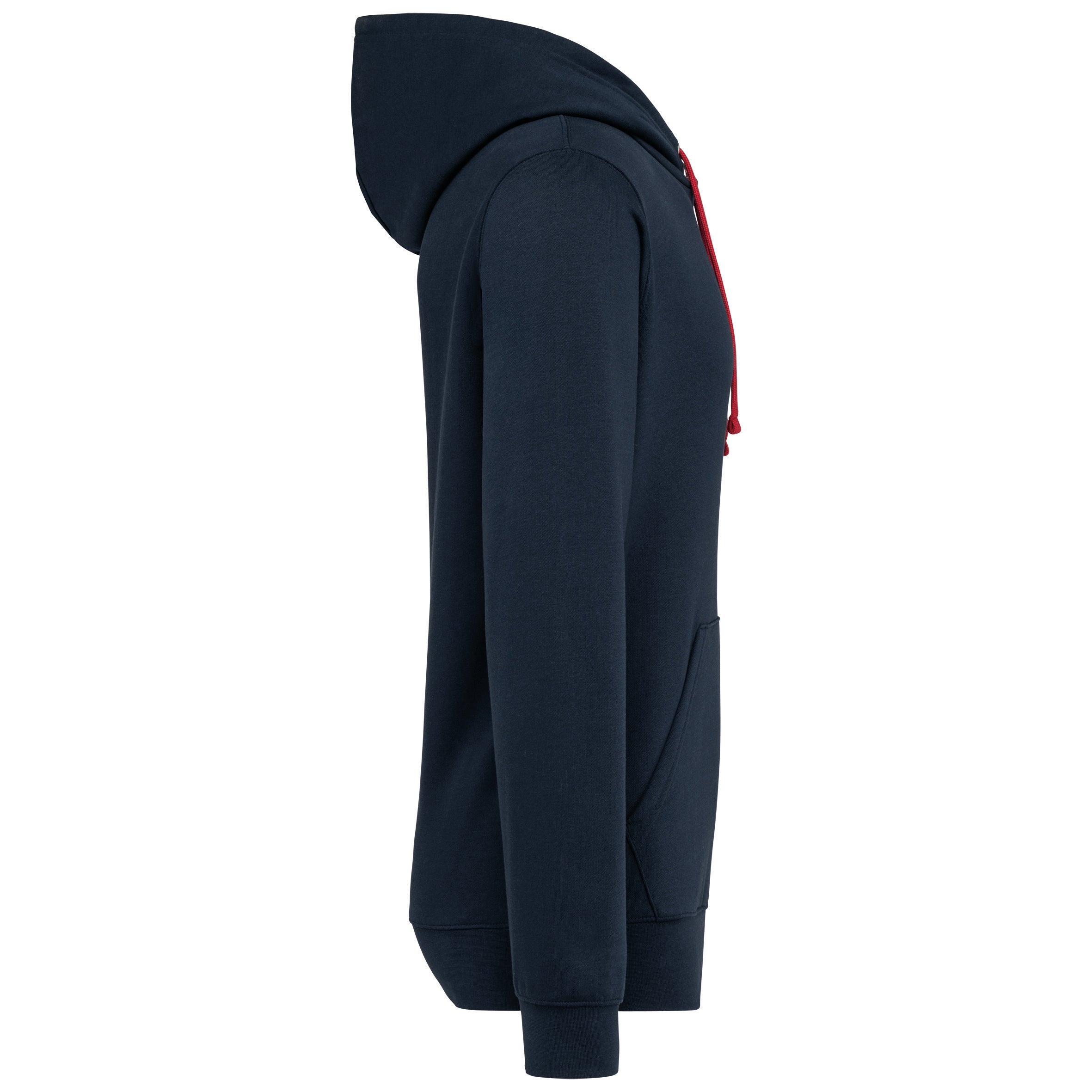 Uniseks sweatshirt met capuchon en contrasterend patroon