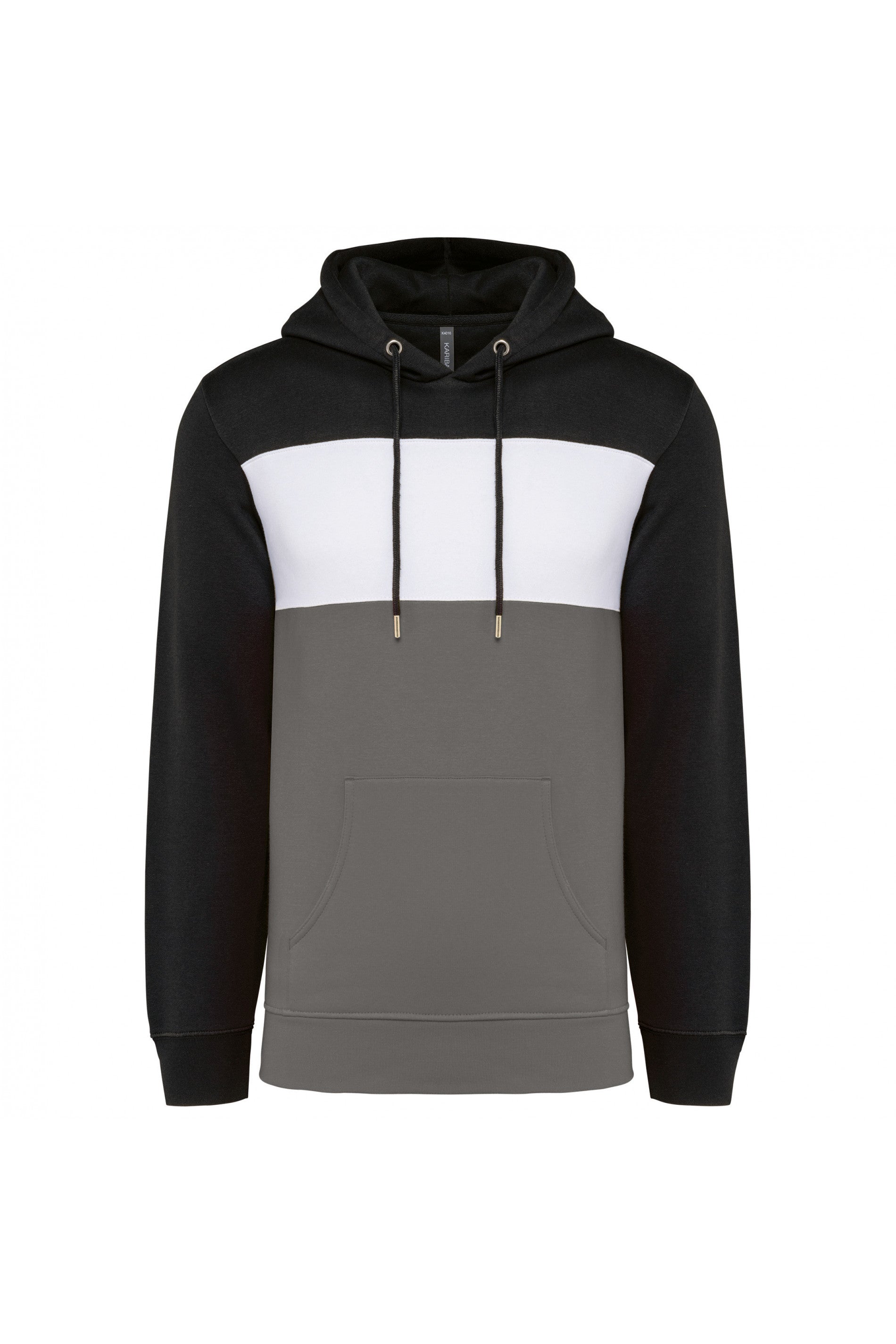 Sweat-shirt tricolore à capuche unisexe