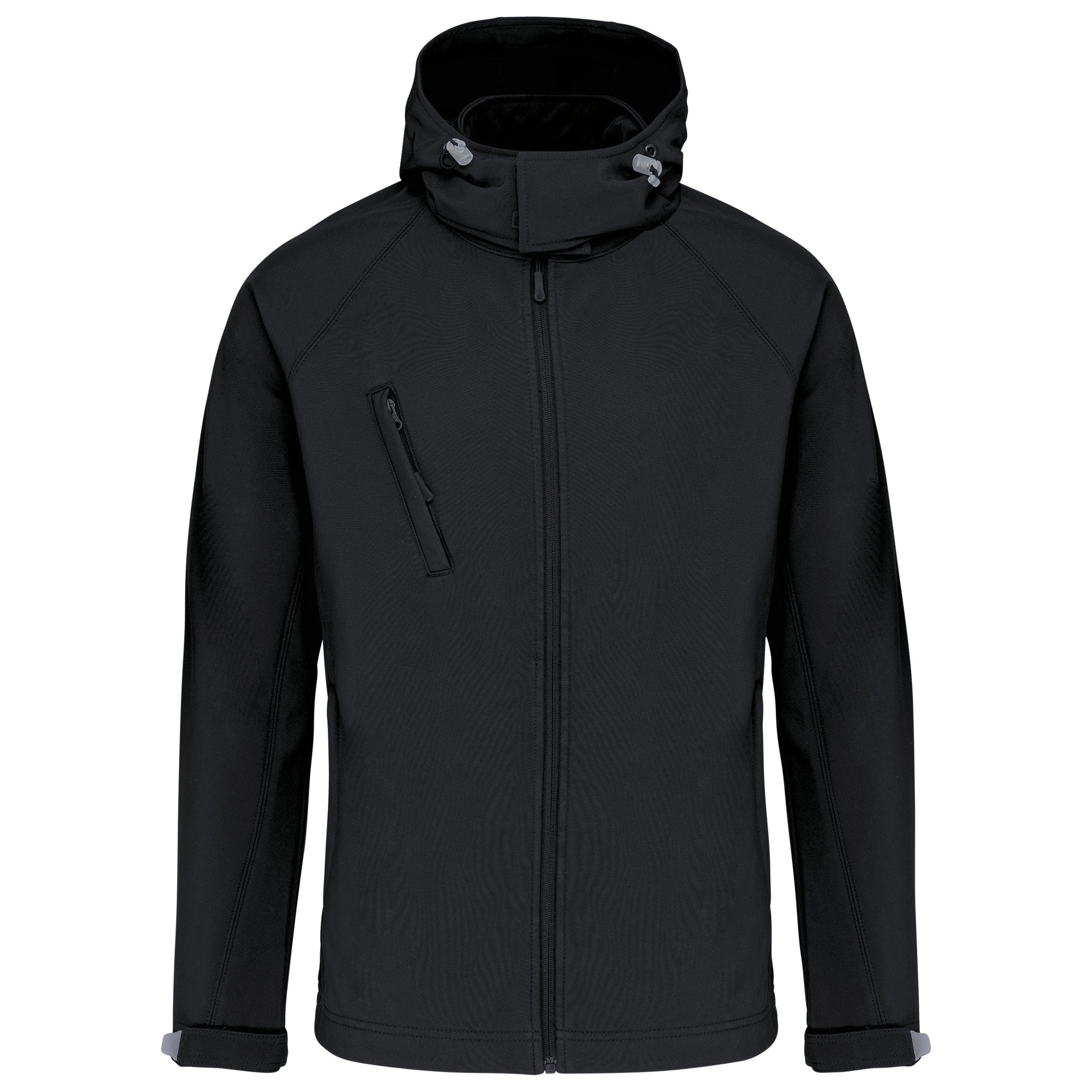Heren softshell jack met afneembare capuchon