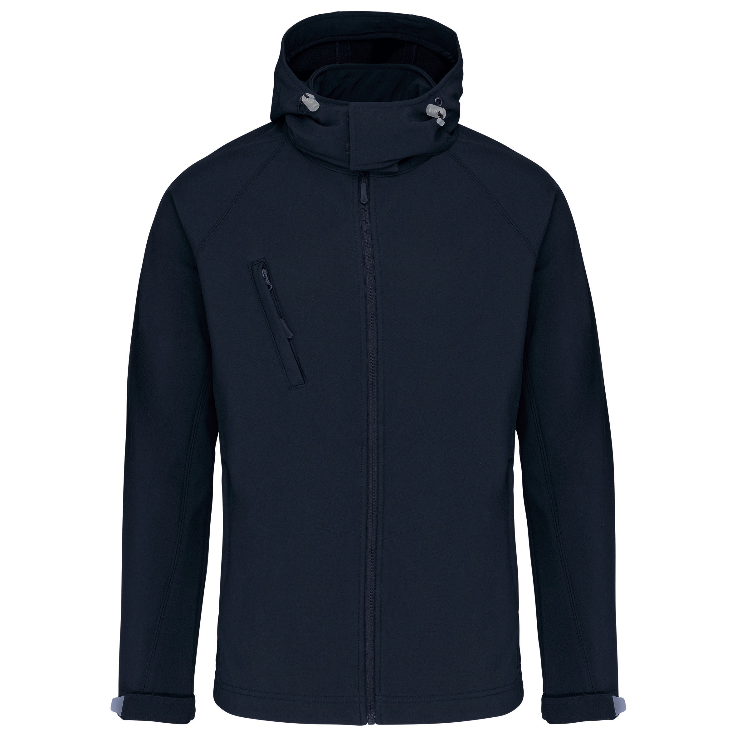 Heren softshell jack met afneembare capuchon