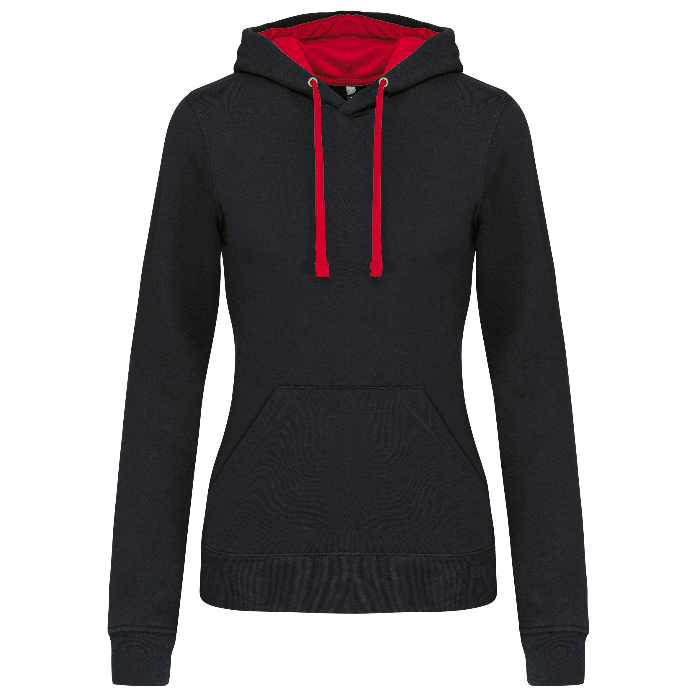 Sweat-shirt capuche contrastée femme