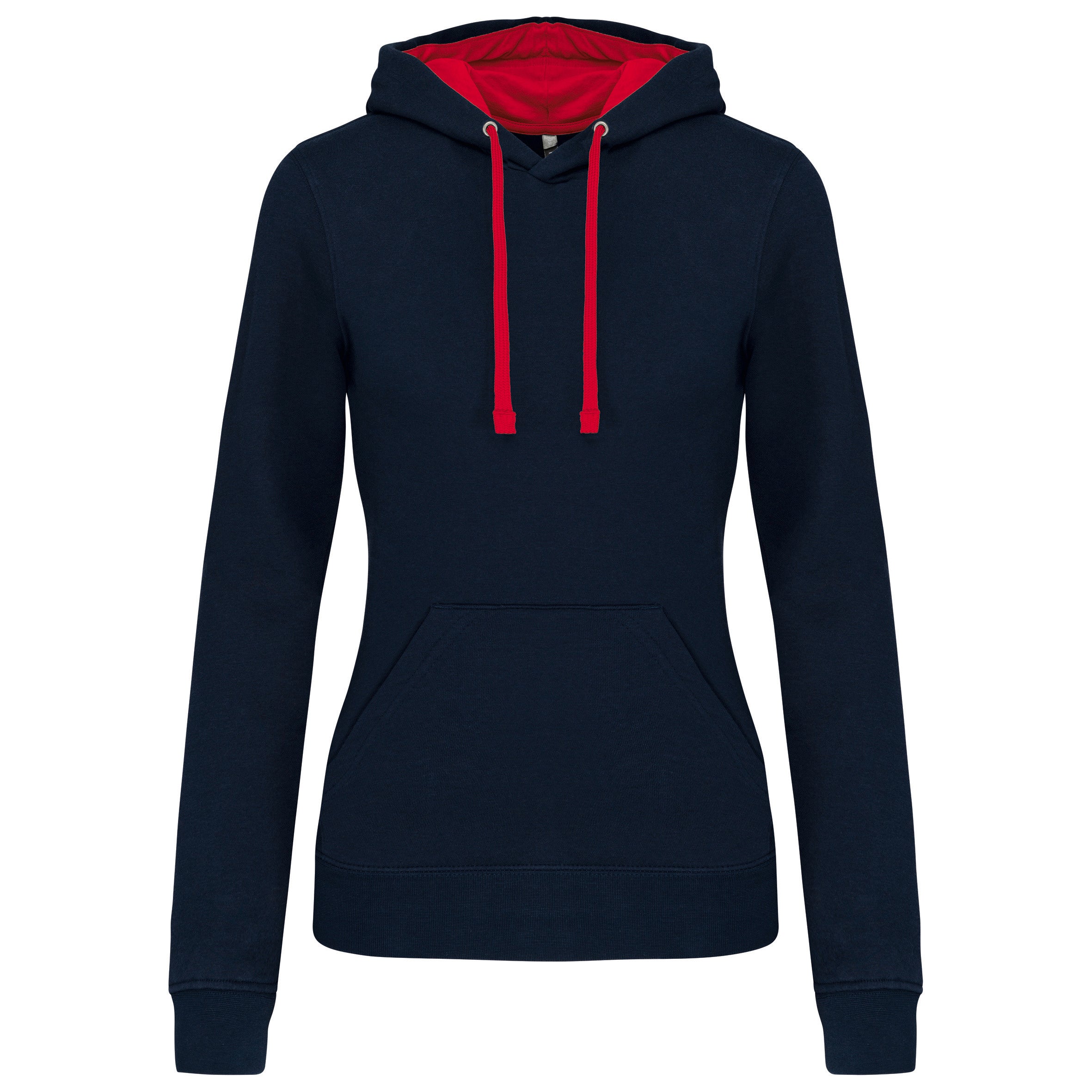 Sweat-shirt capuche contrastée femme