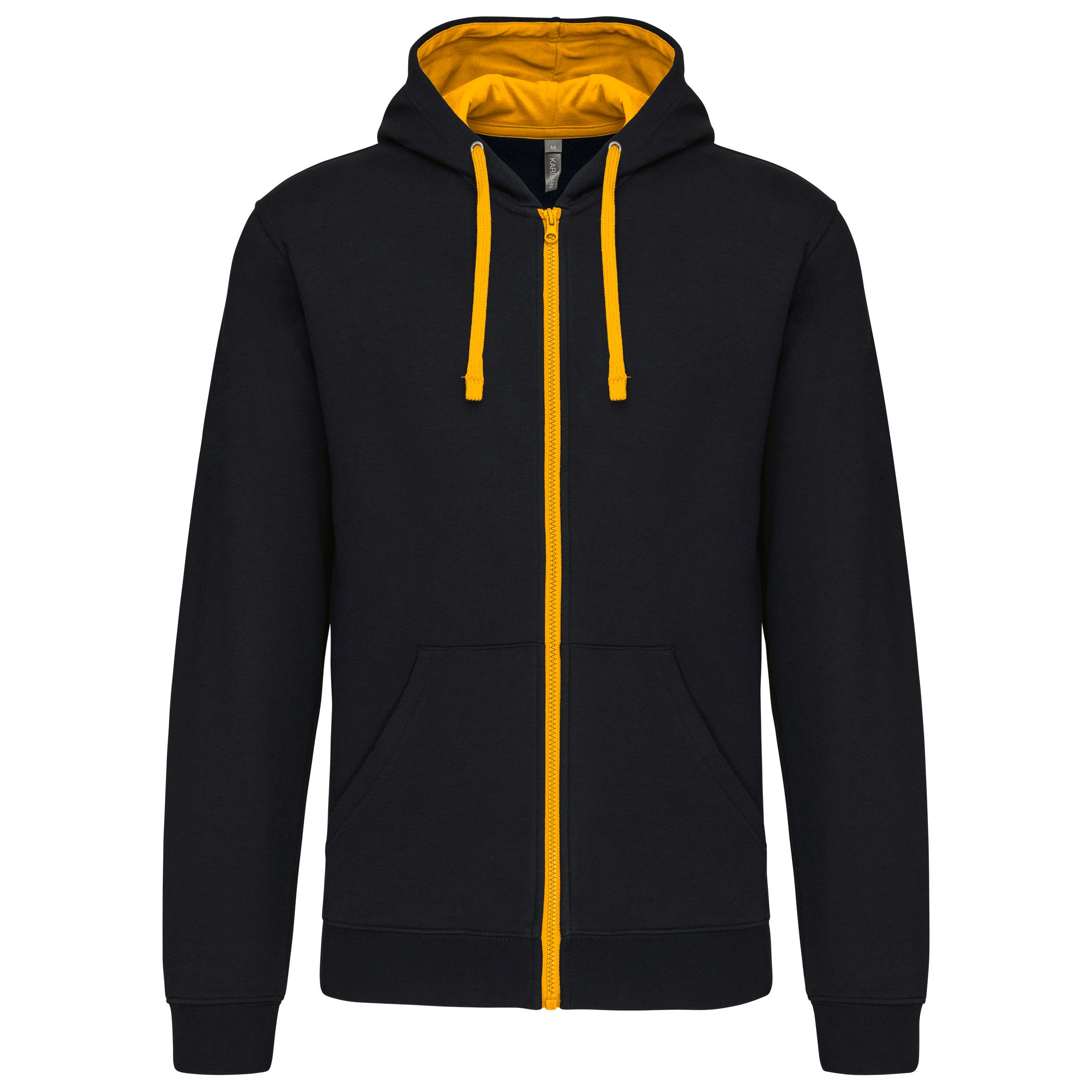 Sweat-shirt zippé capuche contrastée