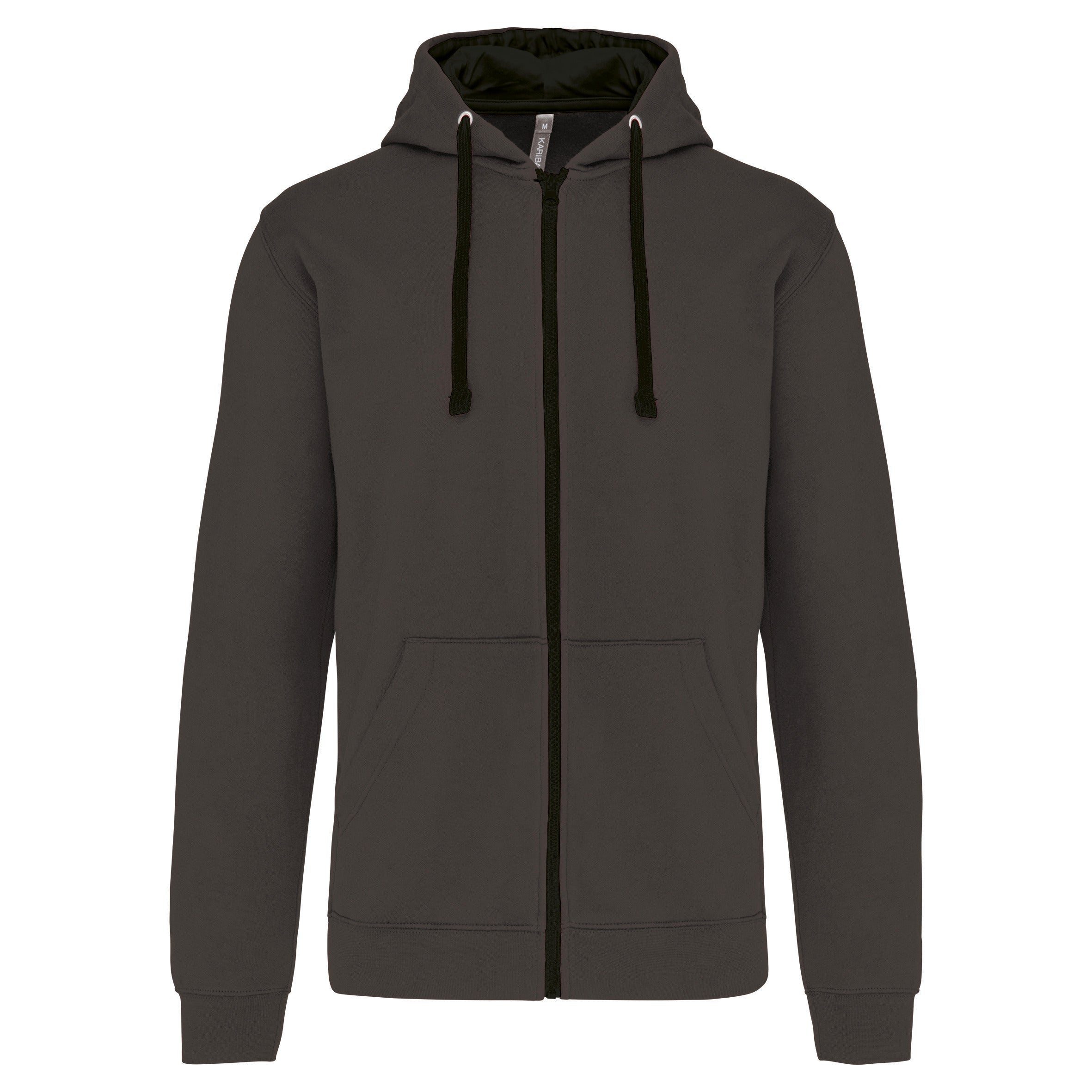Sweat-shirt zippé capuche contrastée