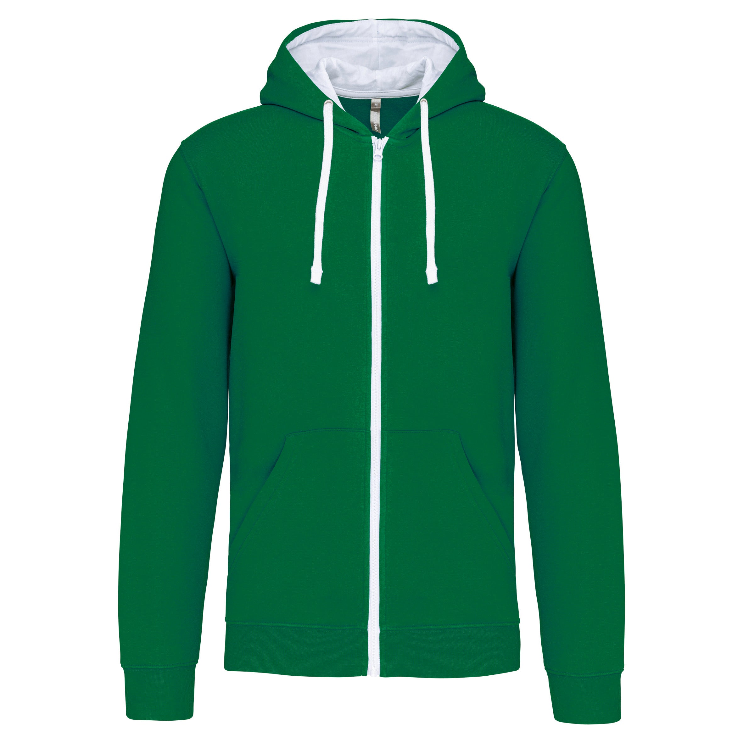 Sweat-shirt zippé capuche contrastée