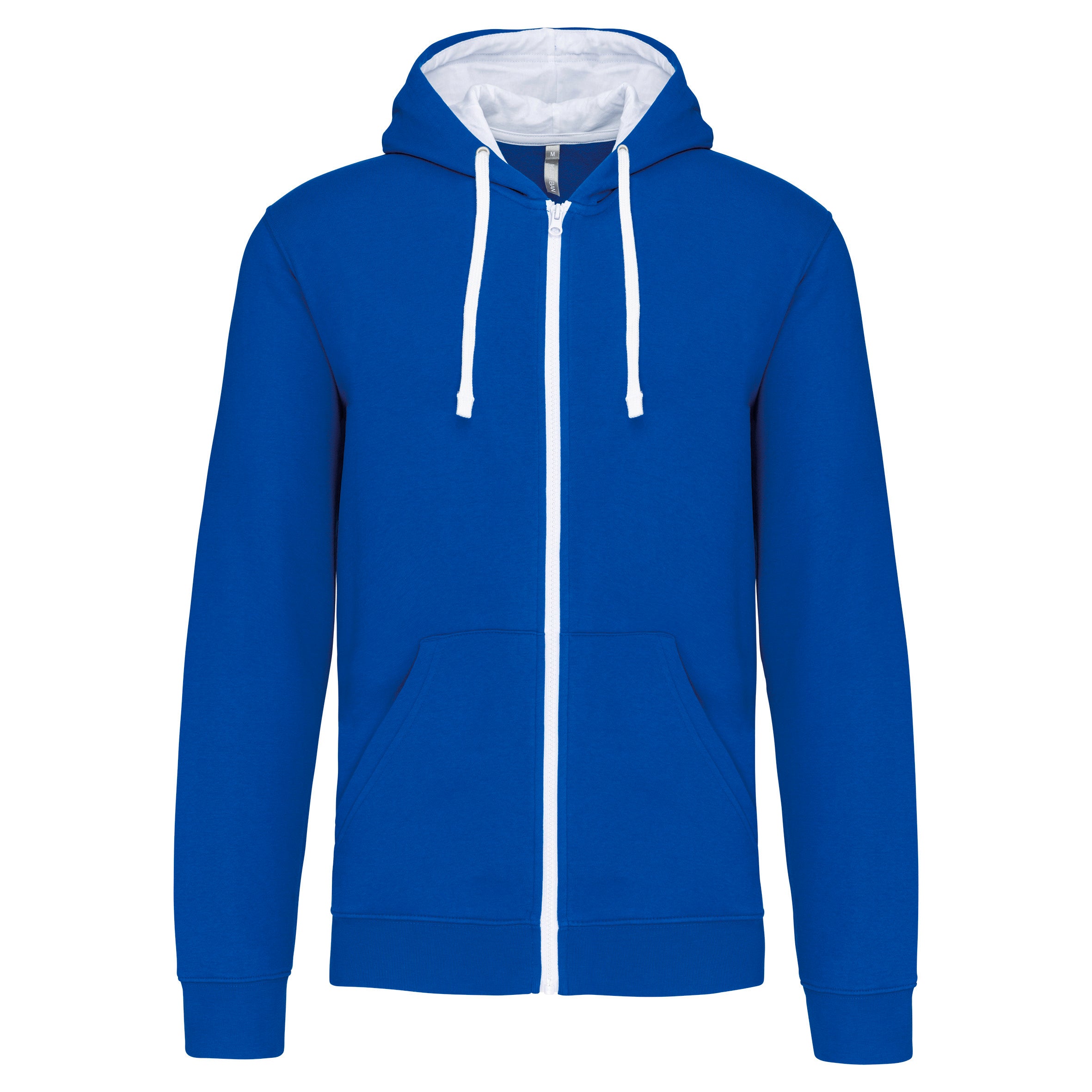 Sweat-shirt zippé capuche contrastée