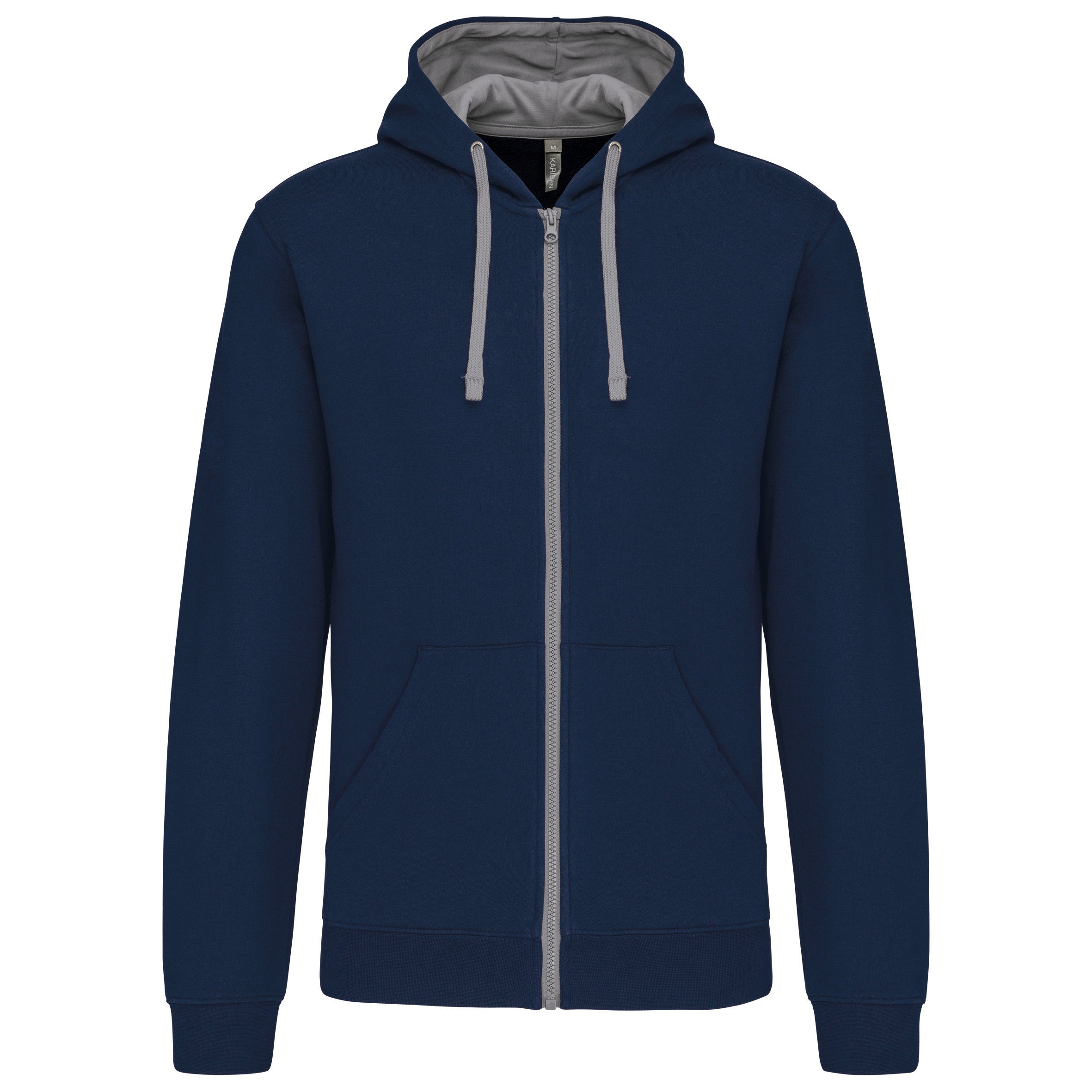 Sweat-shirt zippé capuche contrastée