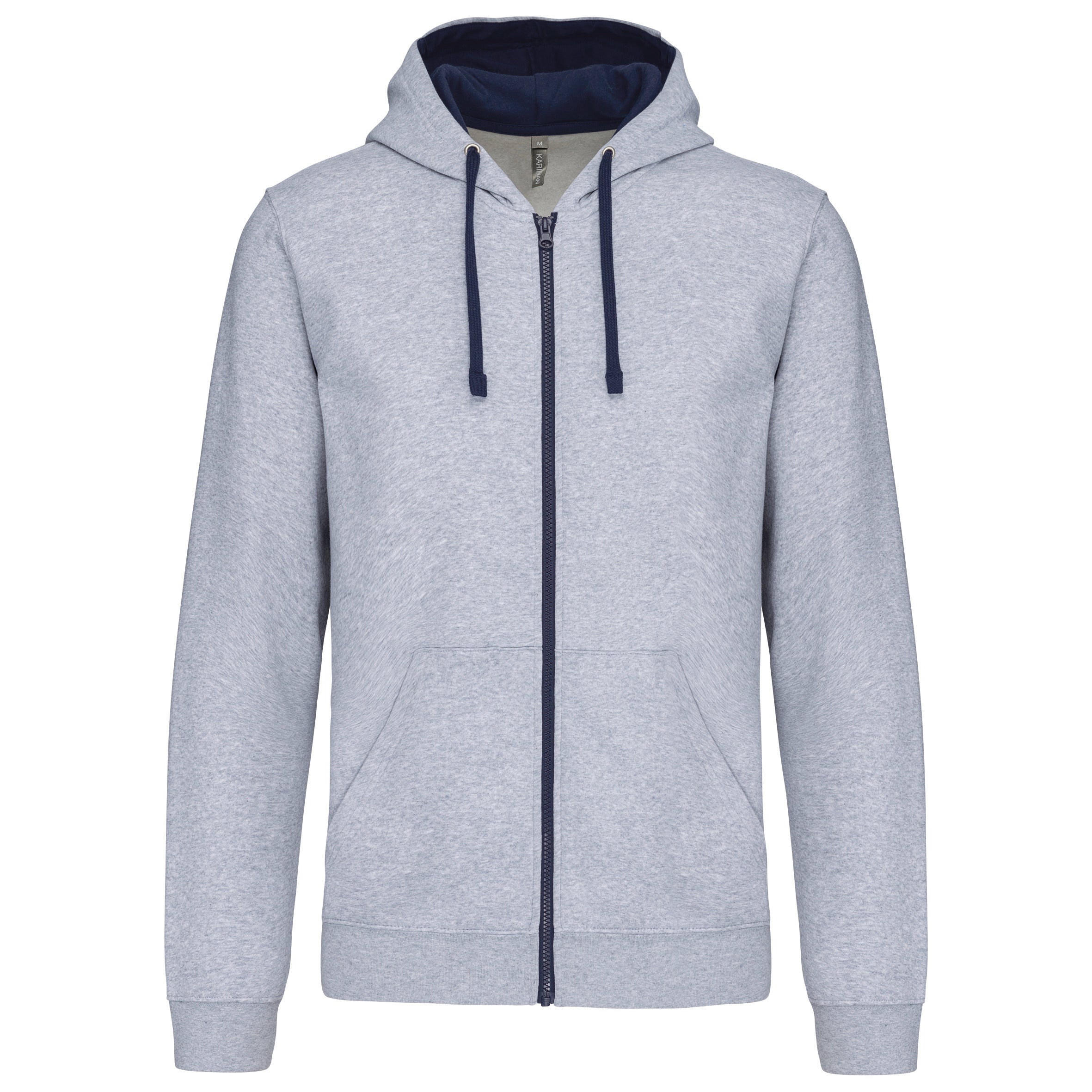 Sweat-shirt zippé capuche contrastée