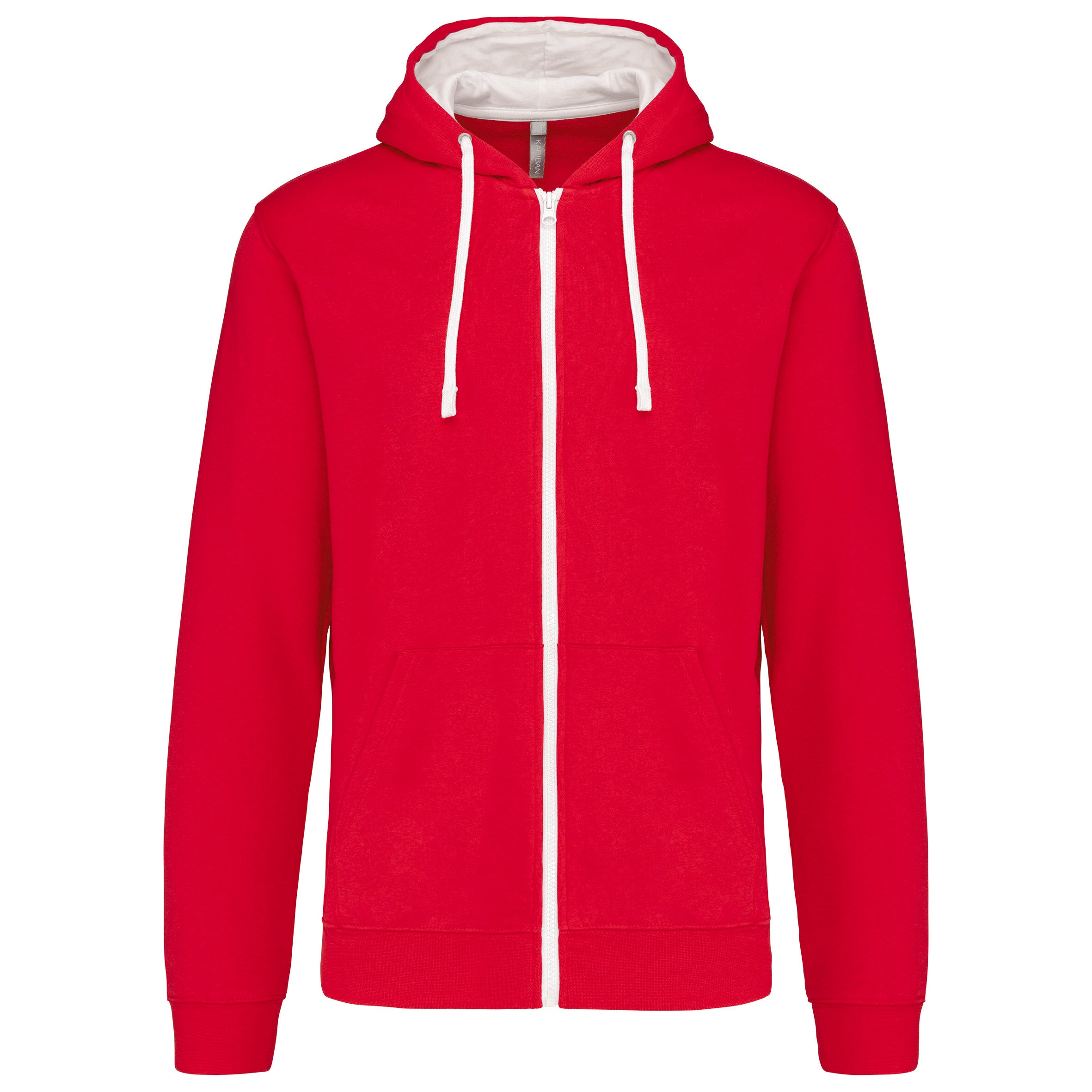 Sweat-shirt zippé capuche contrastée