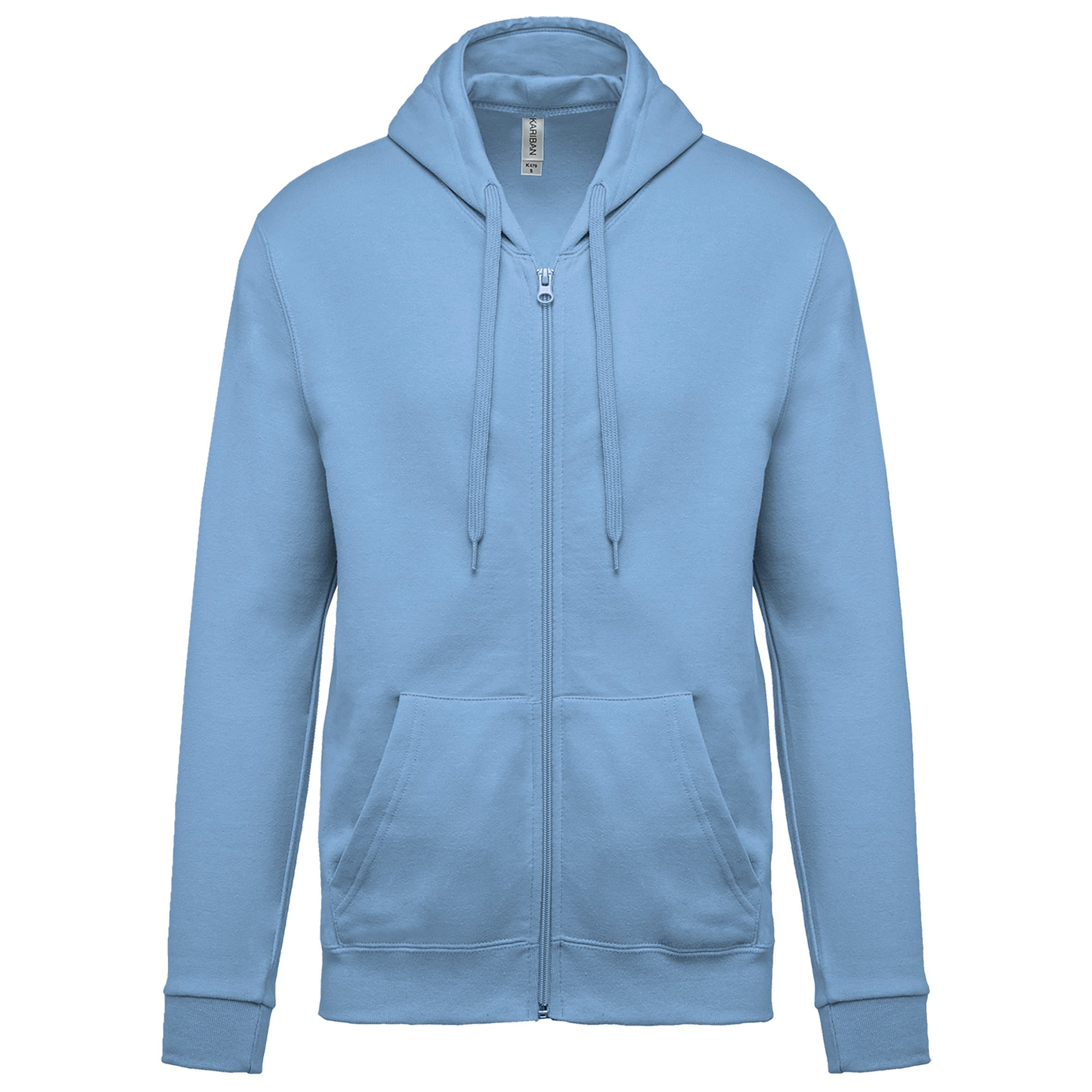 Unisex hooded zipped sweatshirt