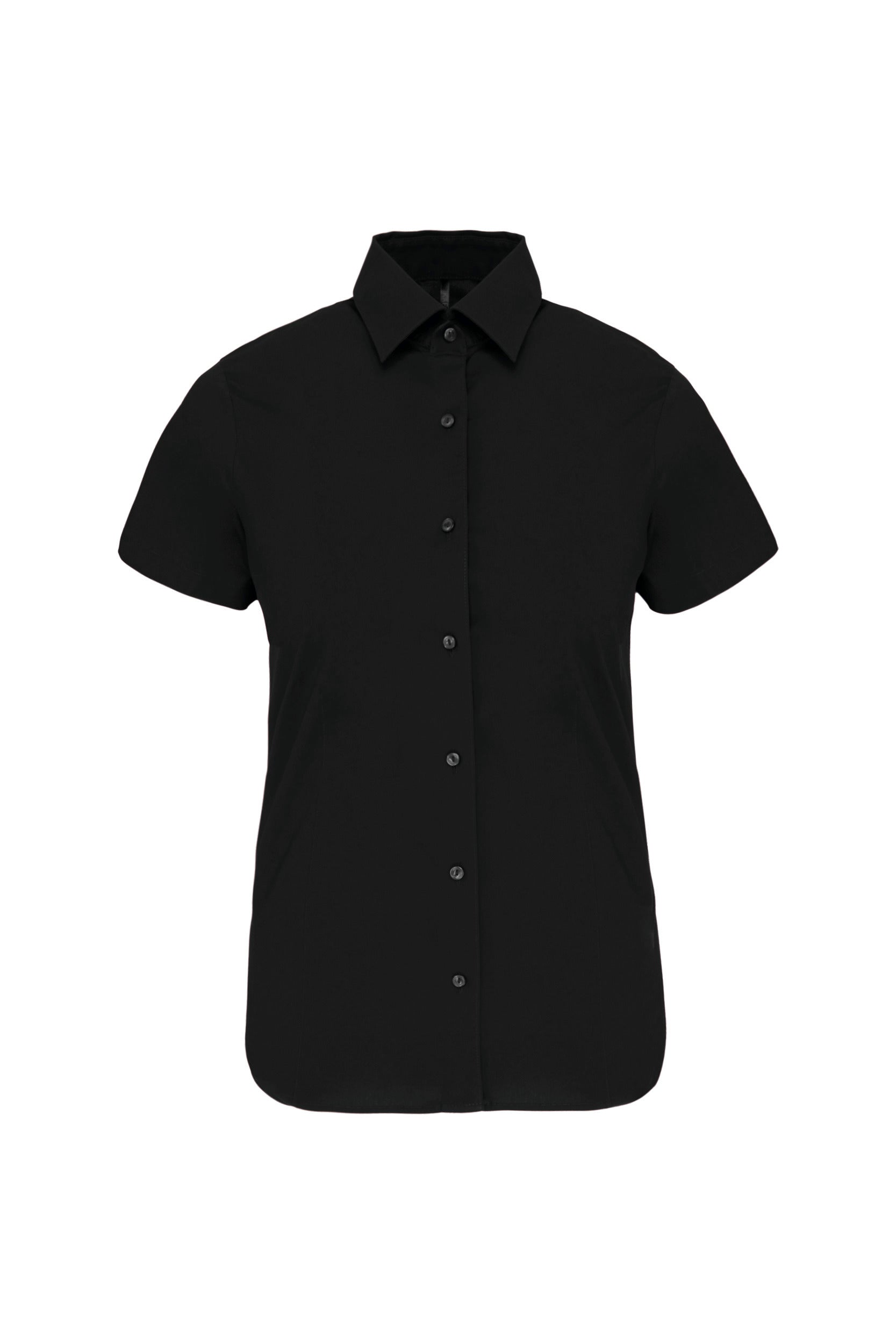 Women's short-sleeved cotton / elastane shirt