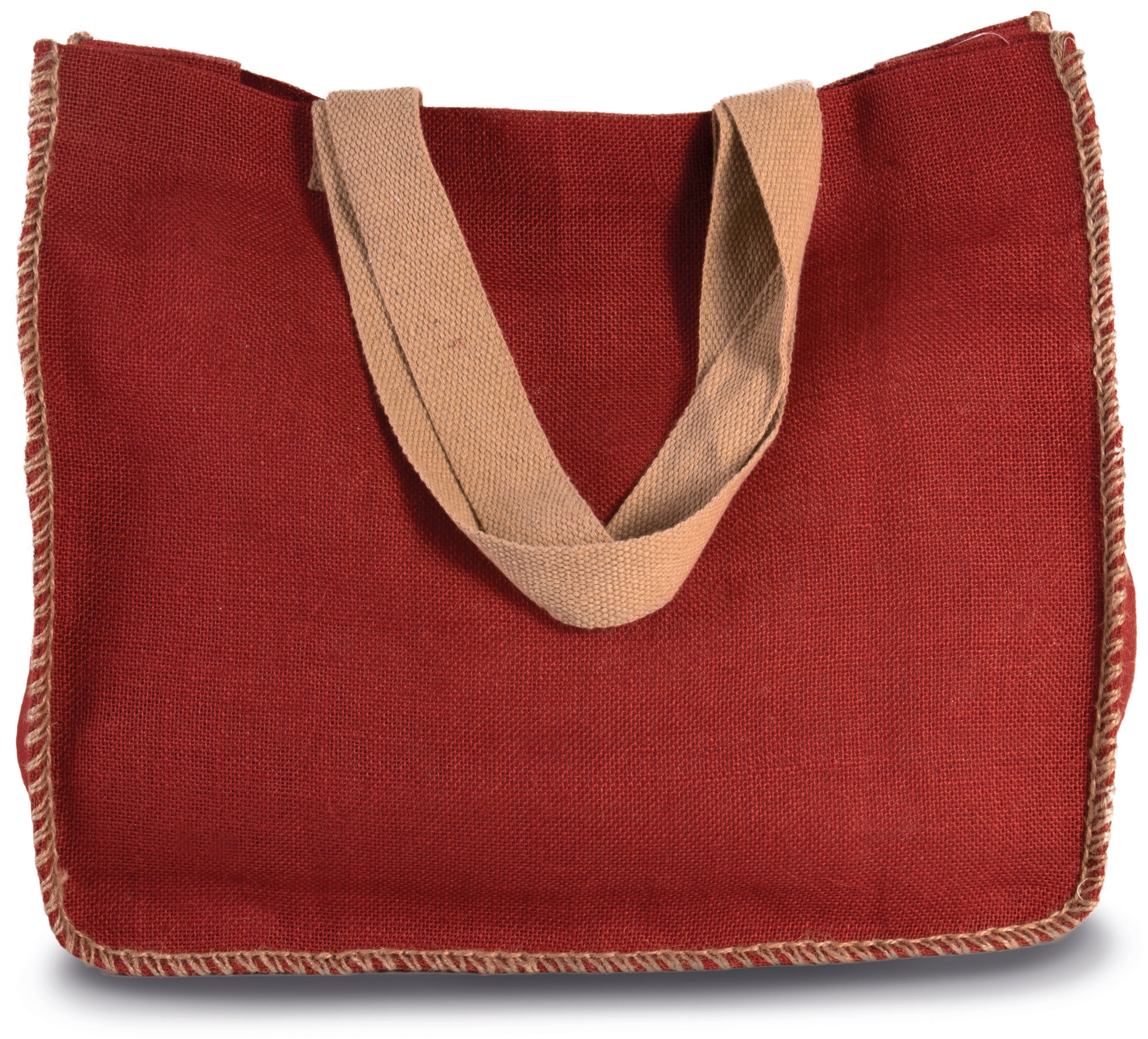 Sac en jute avec coutures contrastées