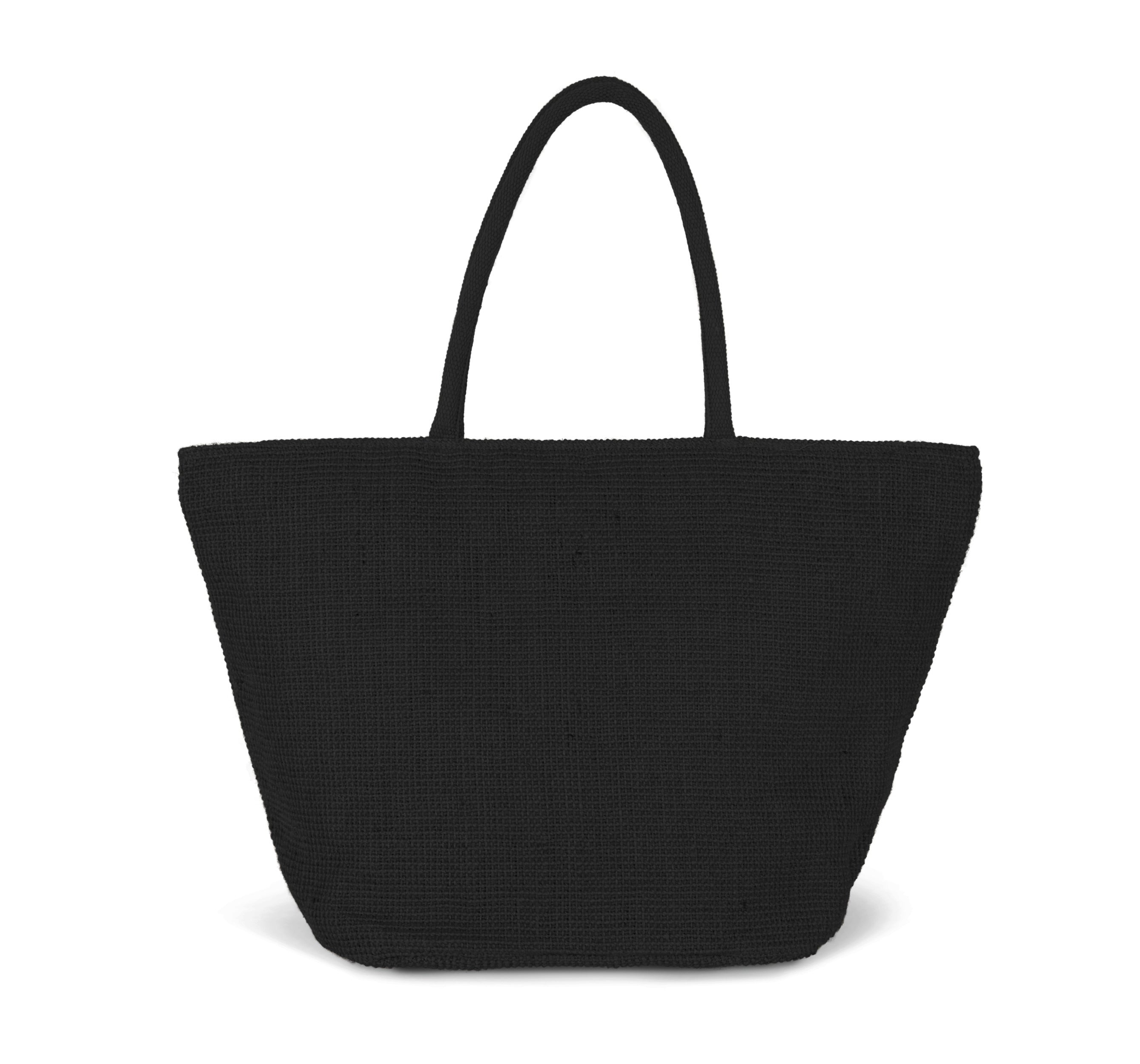Shopping bag in braided jute yarn, knitted canvas effect
