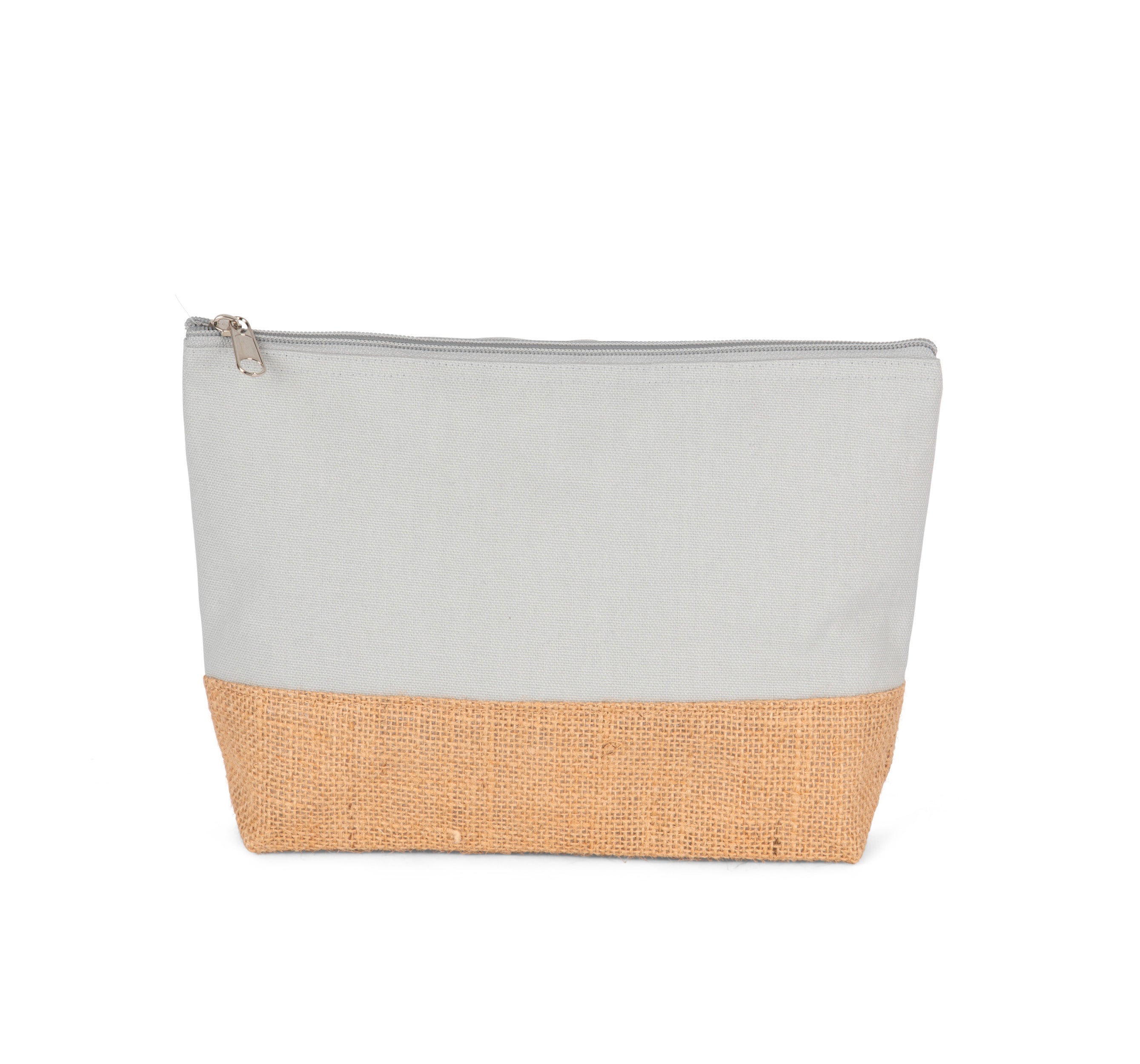 Pouch in cotton canvas and jute