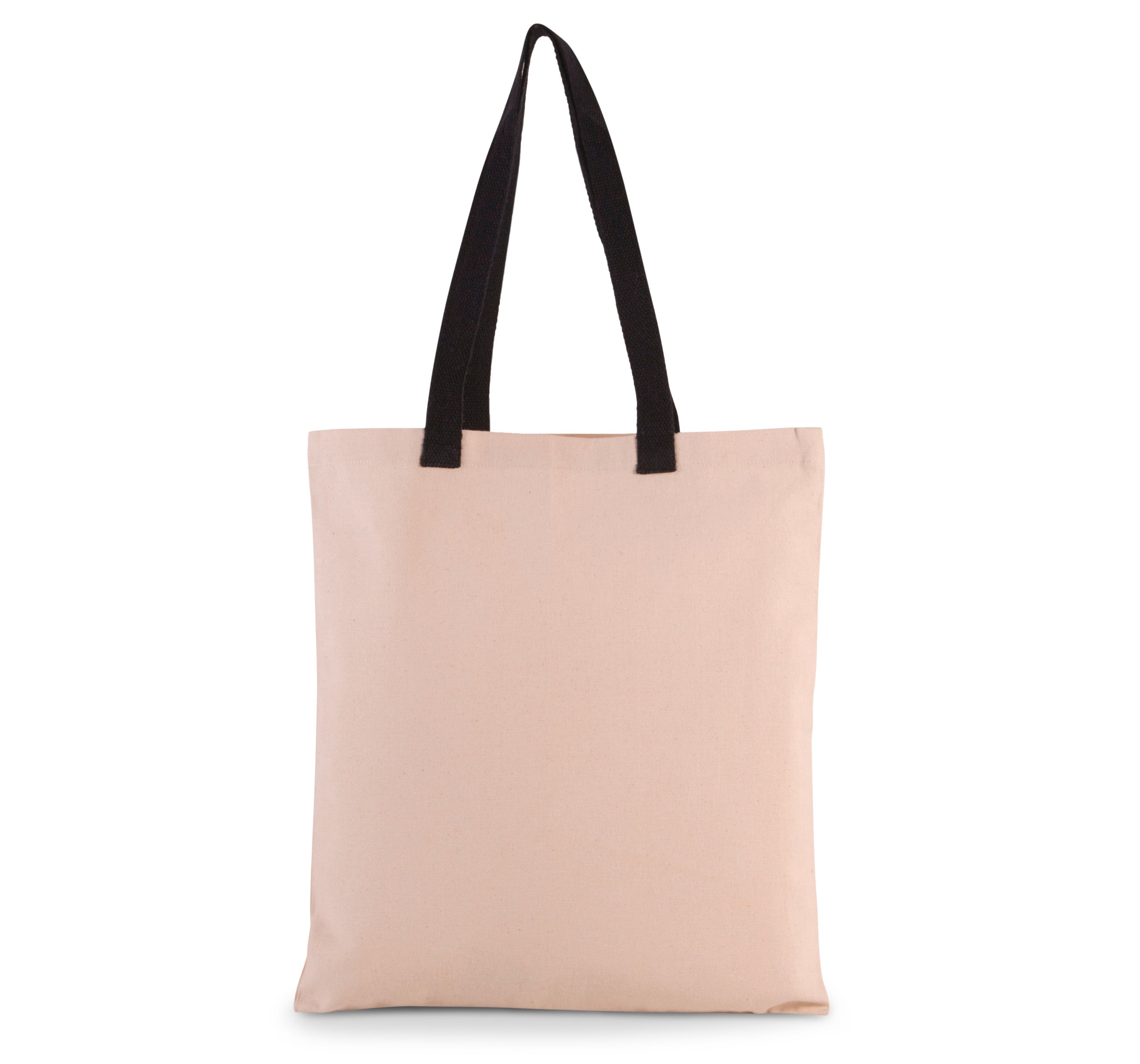 Sac shopping plat en toile avec poignées contrastées