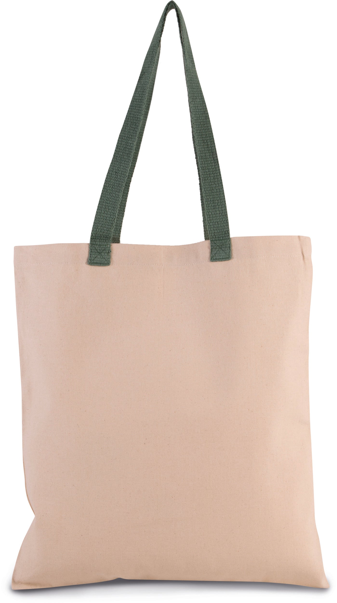 Sac shopping plat en toile avec poignées contrastées