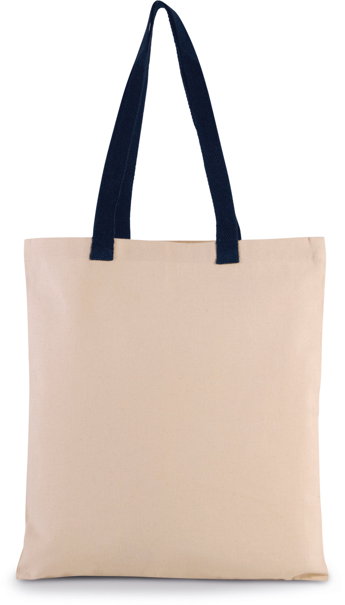 Sac shopping plat en toile avec poignées contrastées