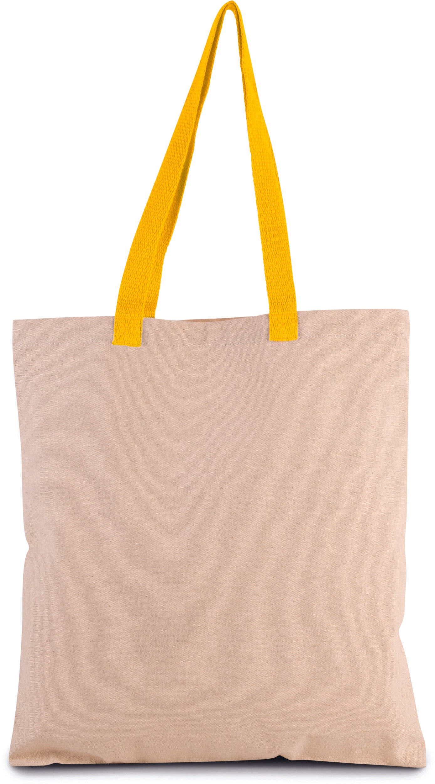 Sac shopping plat en toile avec poignées contrastées