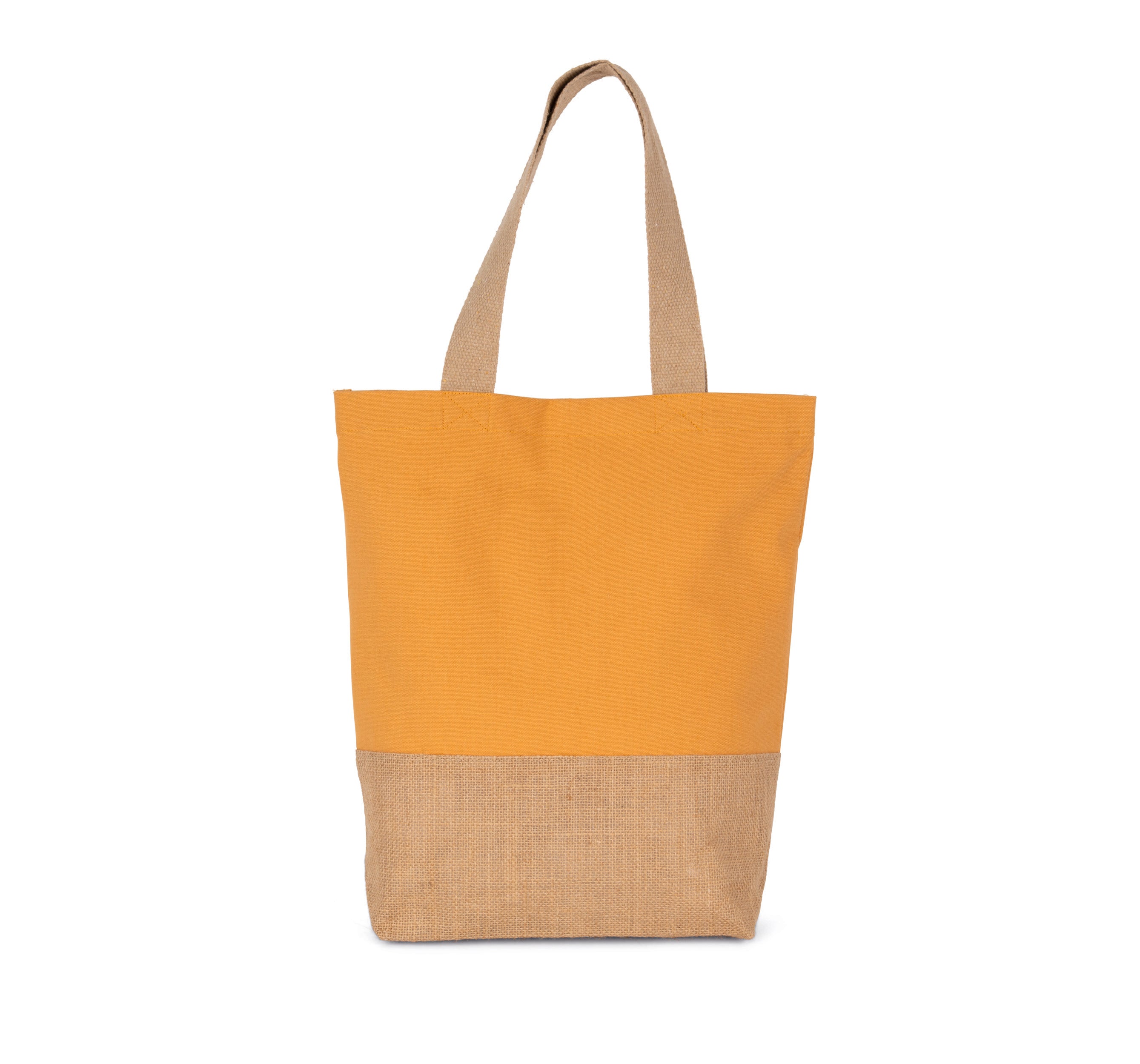 Shopping bag in cotton and laminated jute yarn