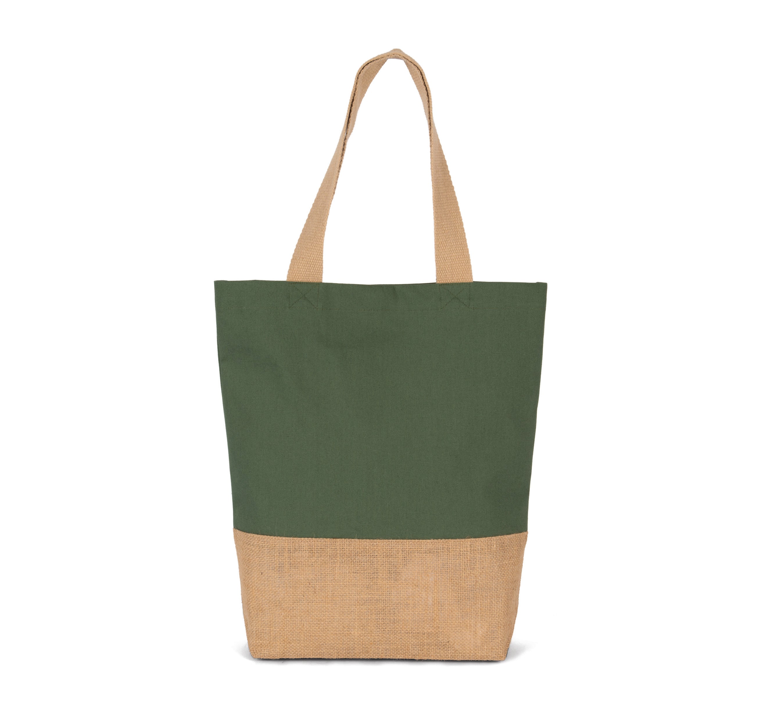 Shopping bag in cotton and laminated jute yarn