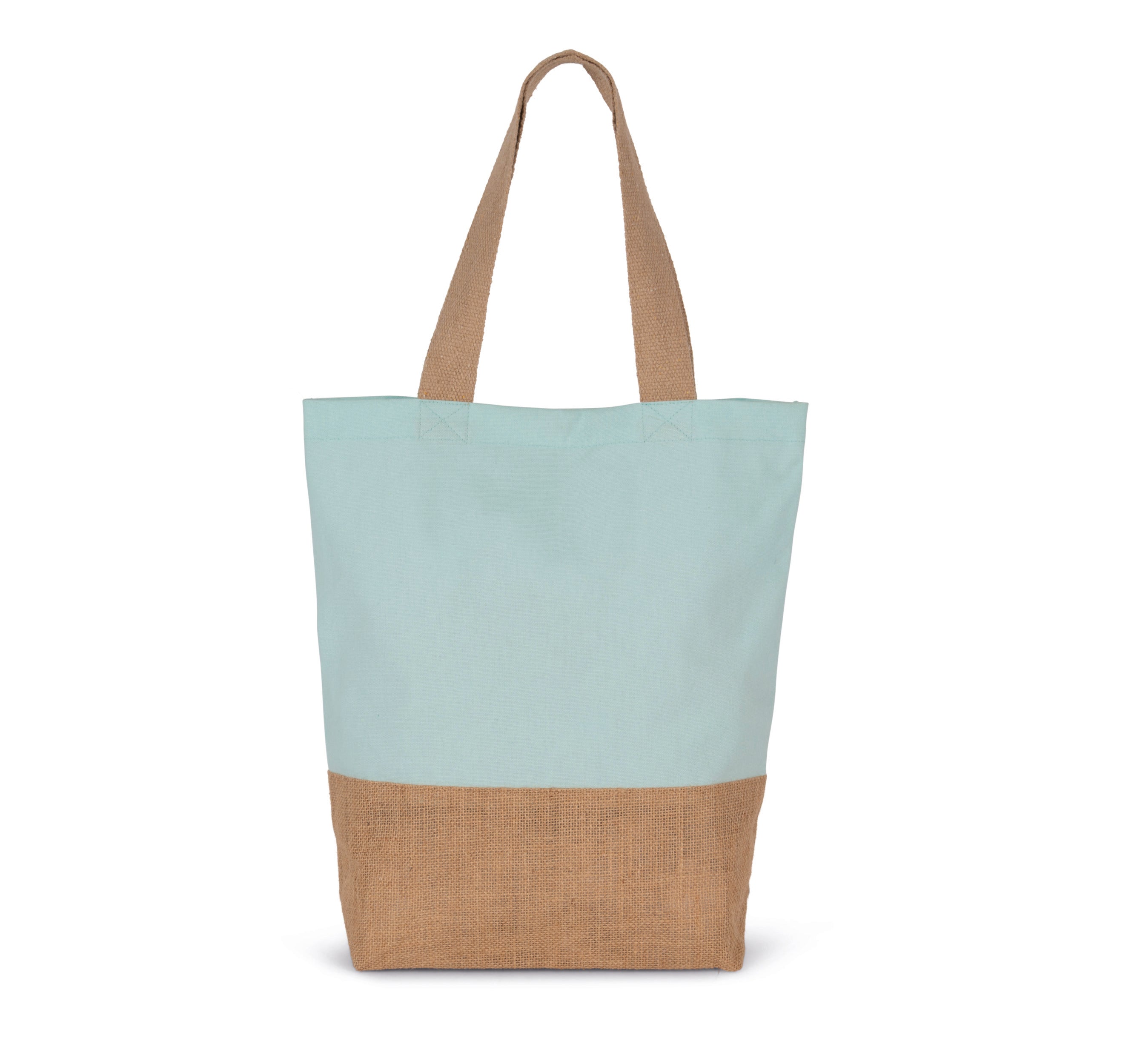 Shopping bag in cotton and laminated jute yarn