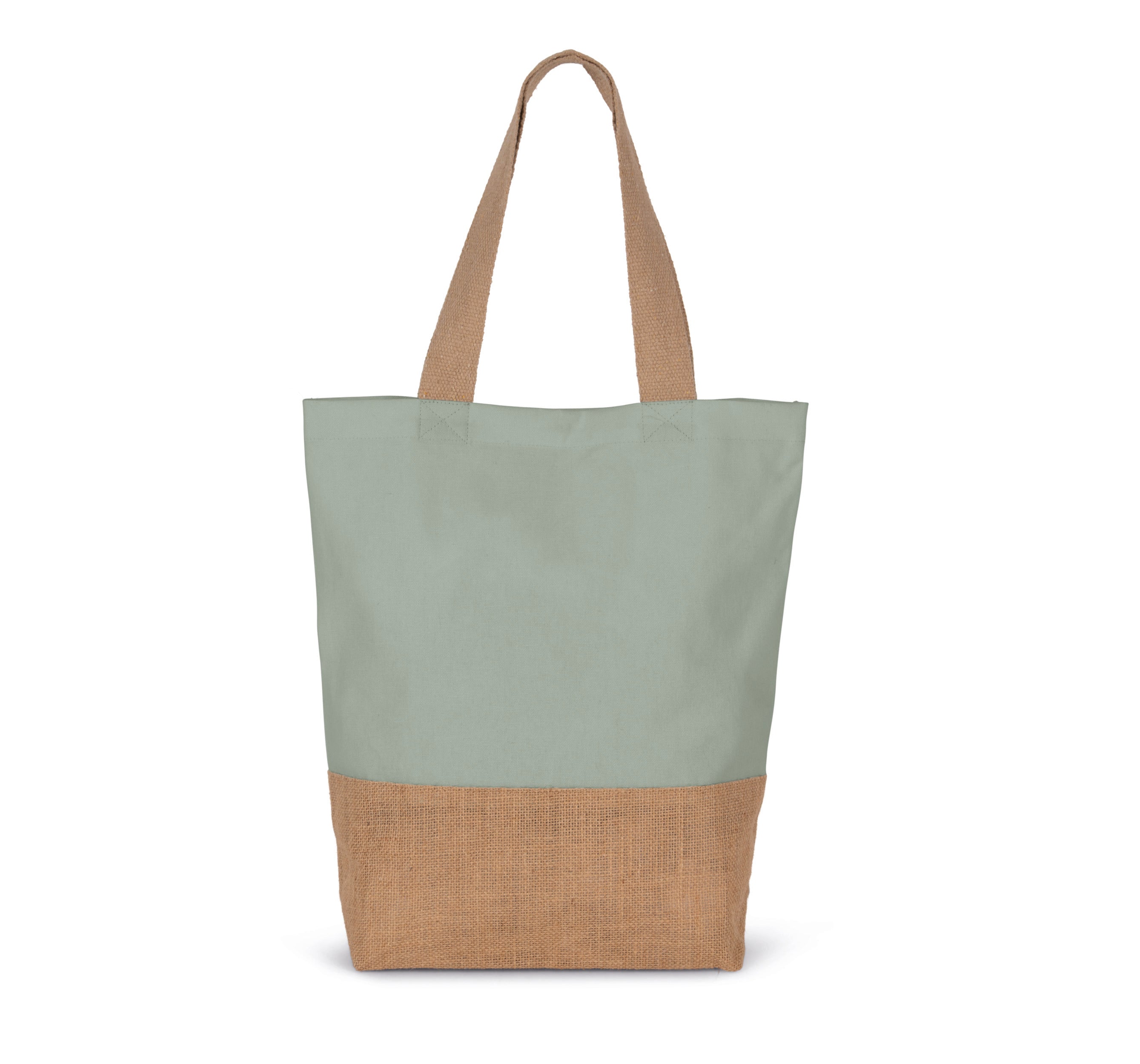 Shopping bag in cotton and laminated jute yarn