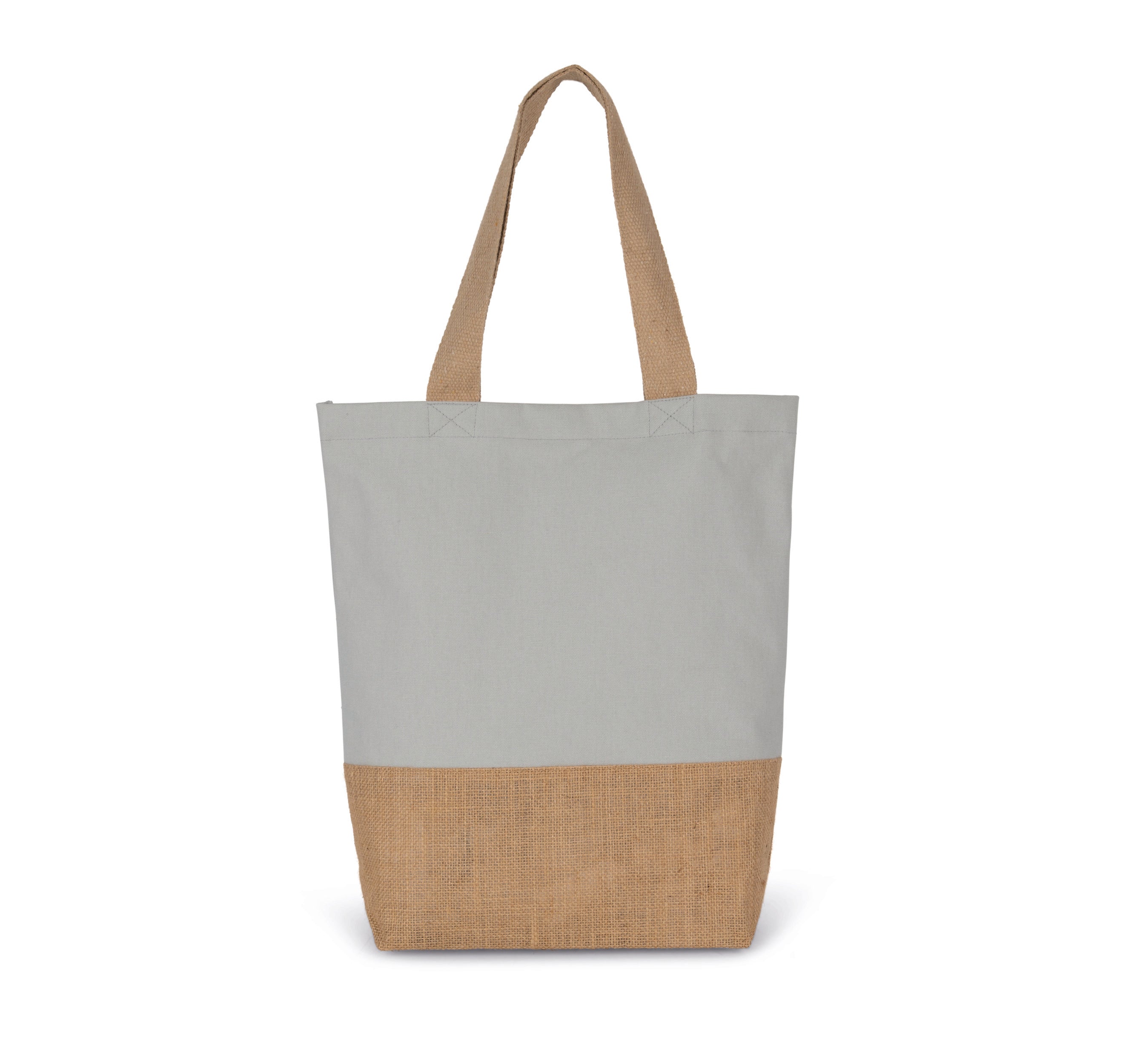 Shopping bag in cotton and laminated jute yarn