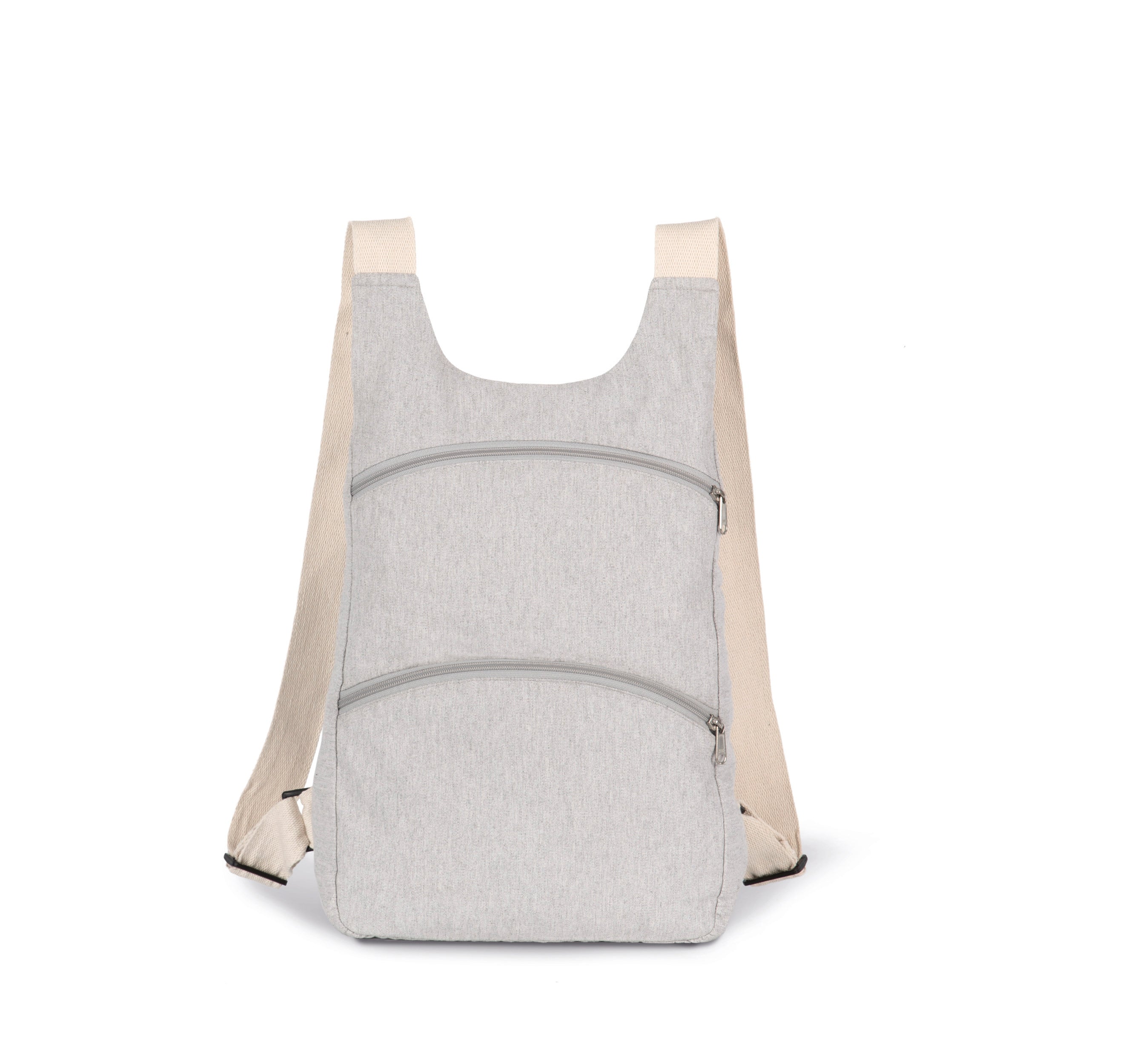 Recycled backpack with anti-theft back pocket