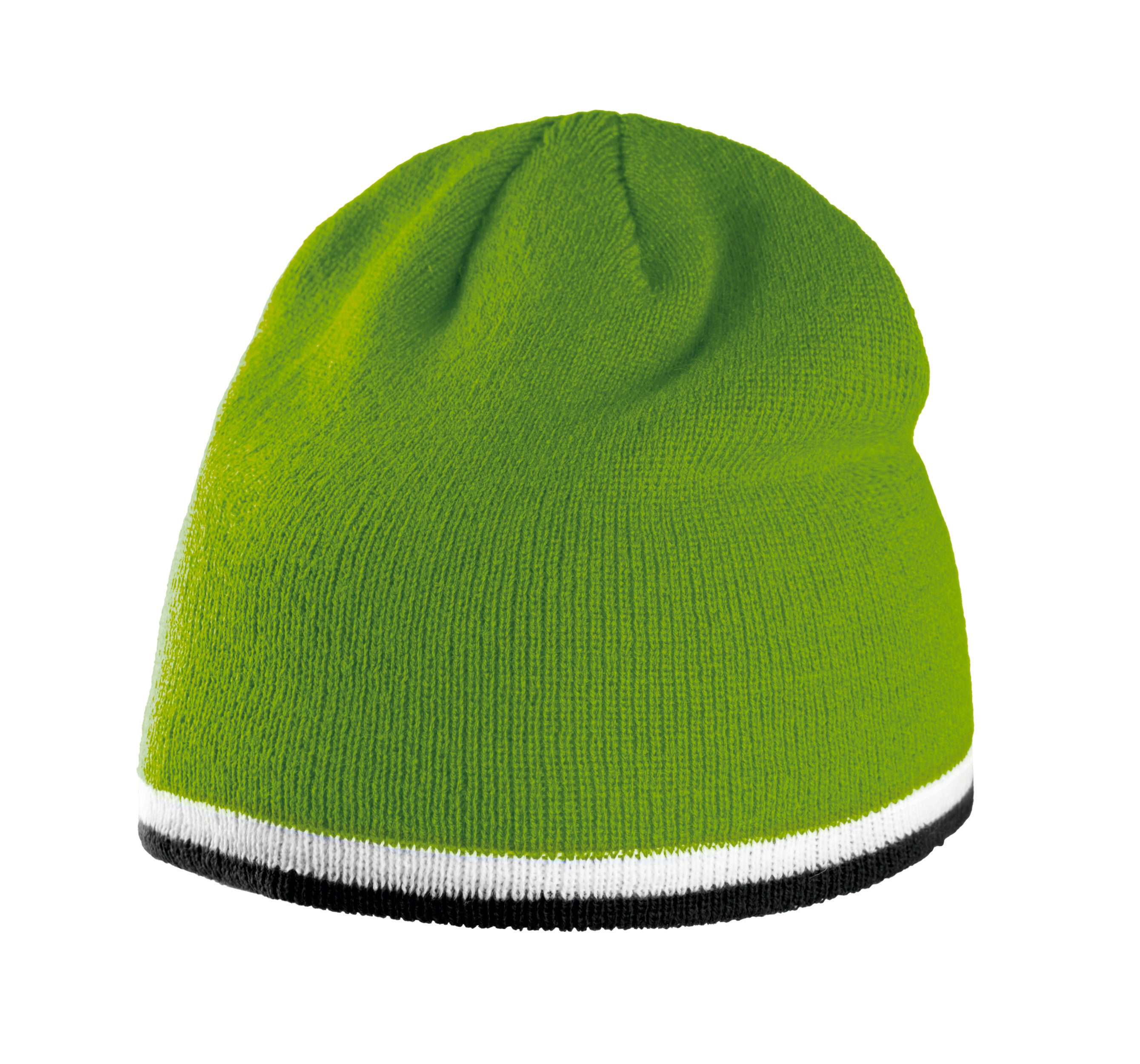 BONNET AVEC BANDE BICOLORE CONTRASTÉE
