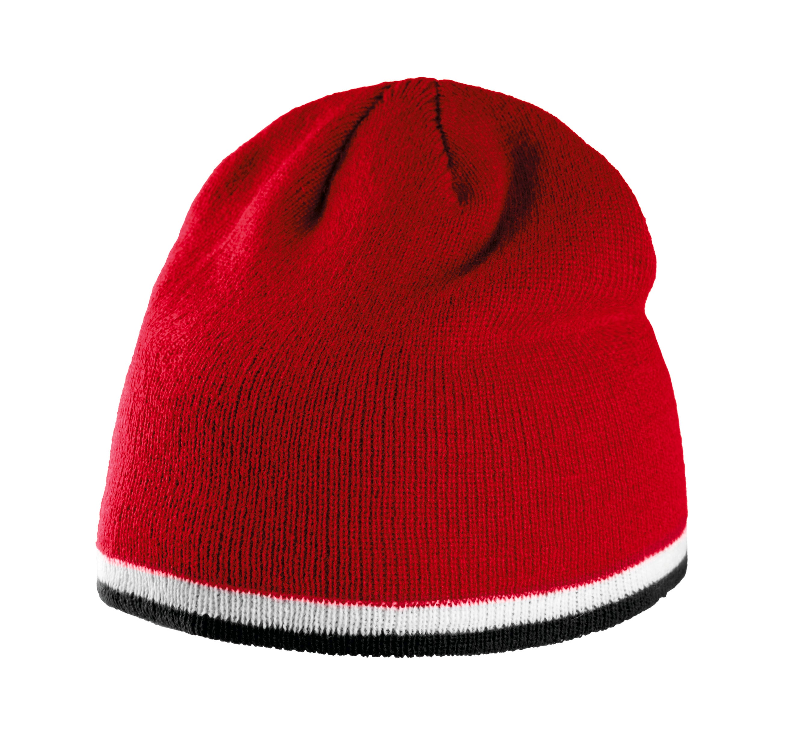 BONNET AVEC BANDE BICOLORE CONTRASTÉE
