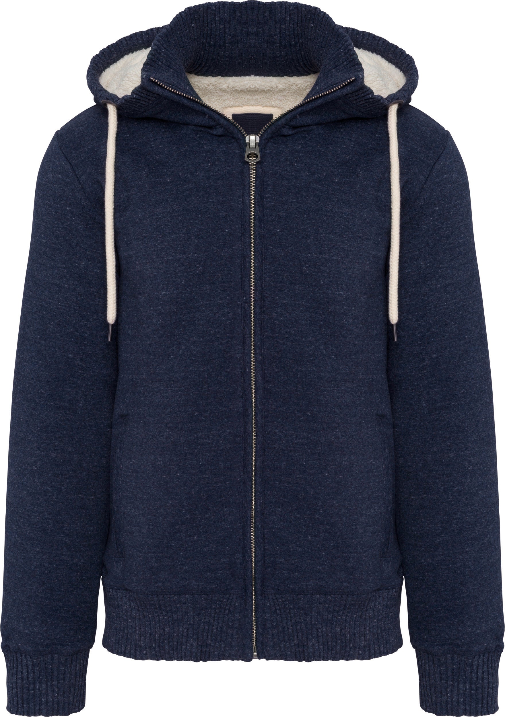 Heren vintage sherpa gevoerde fleece jas