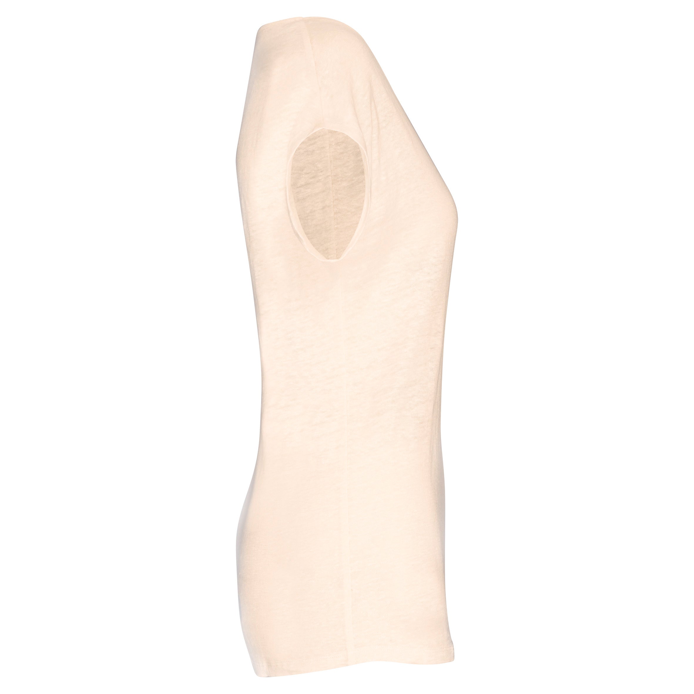 T-shirt en lin col V femme - 190g