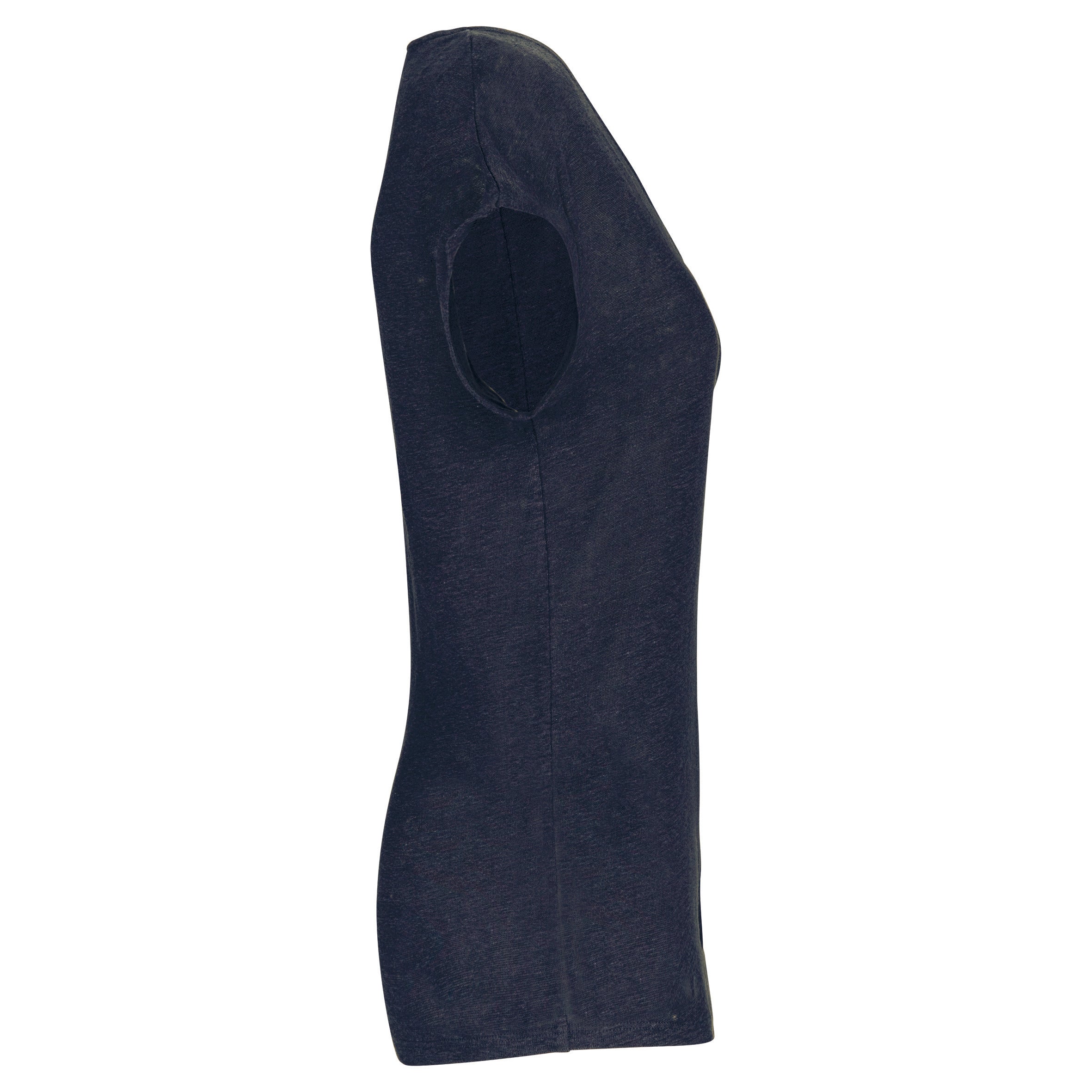 T-shirt en lin col V femme - 190g