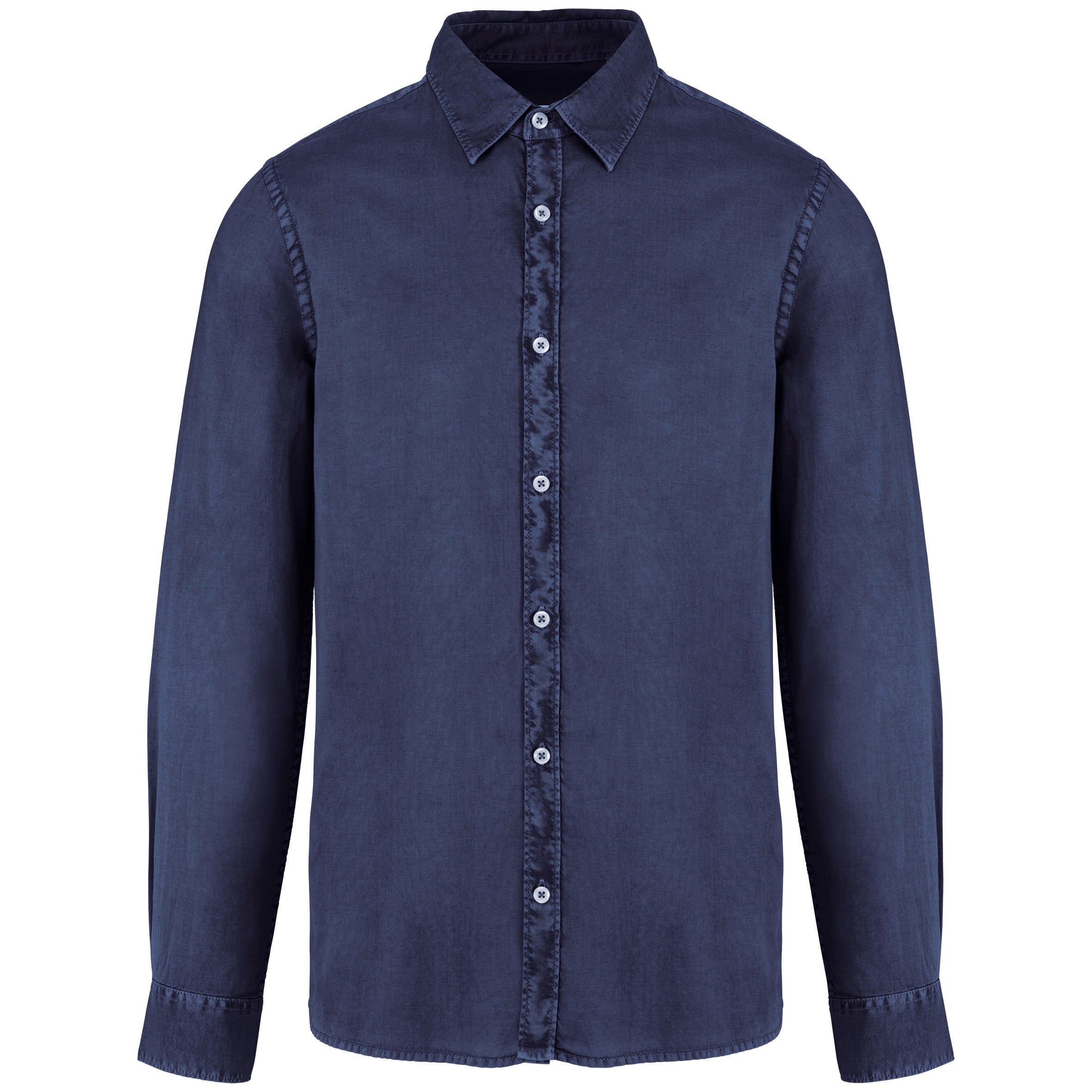Chemise délavée en coton twill homme - 135g