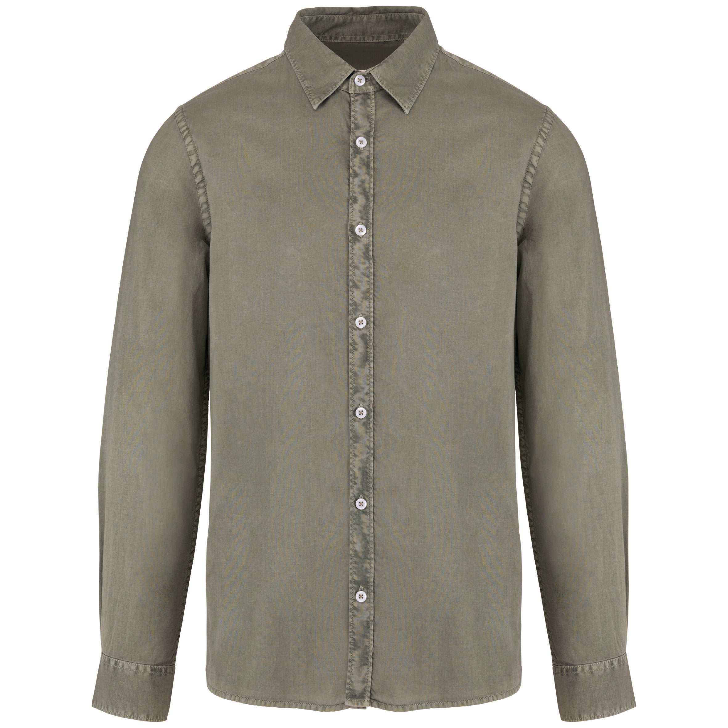 Chemise délavée en coton twill homme - 135g