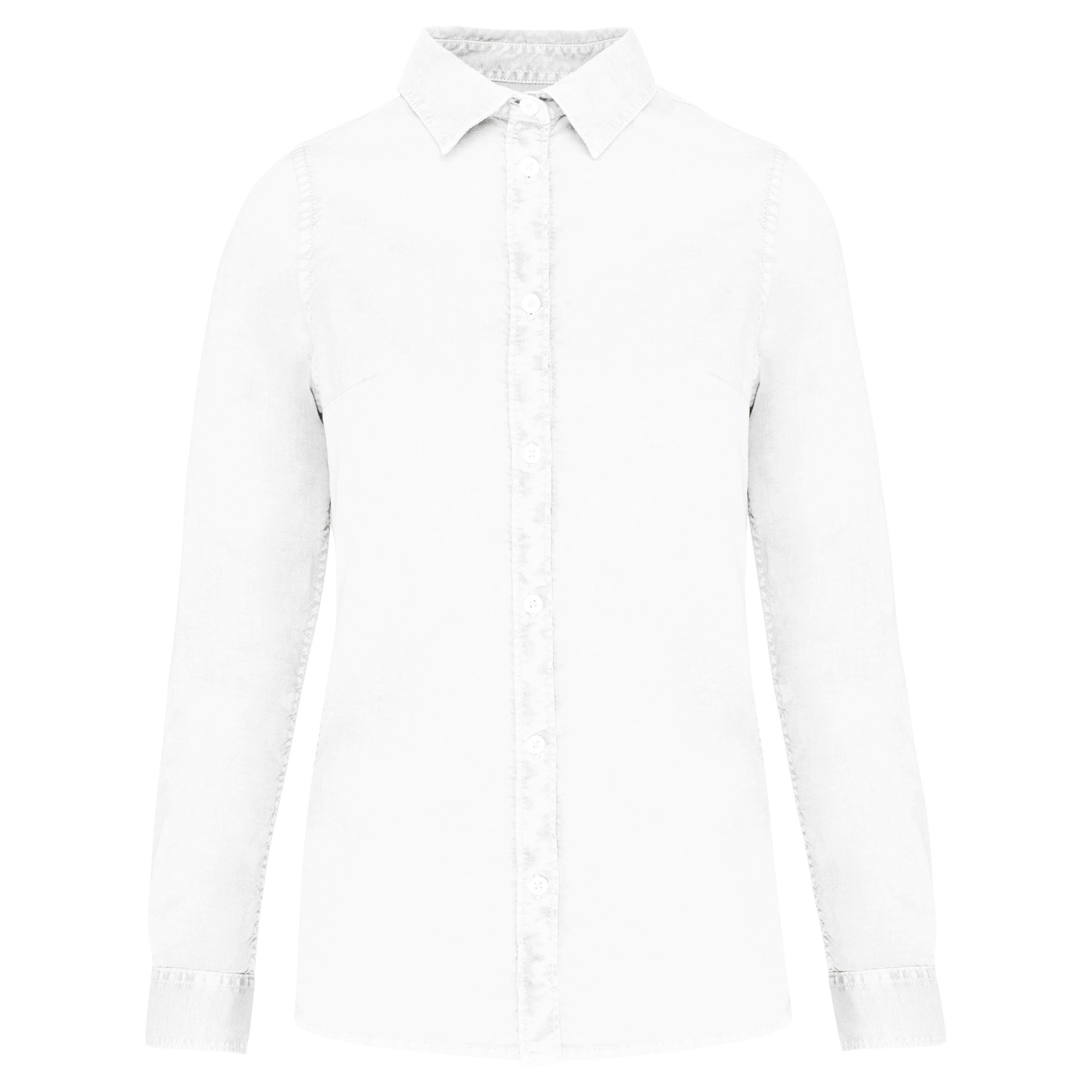 Chemise délavée en coton twill femme - 135g