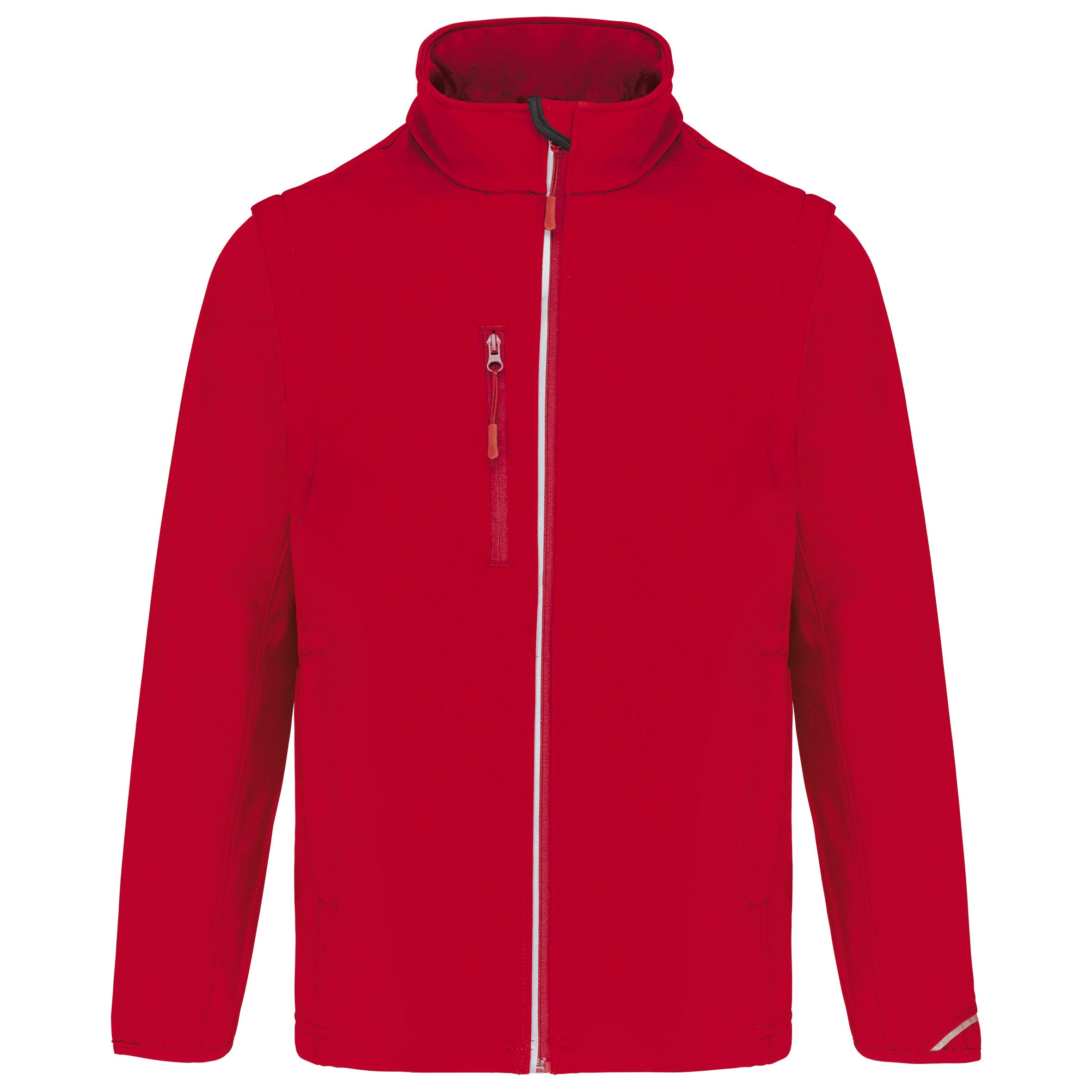 Unisex sports softshell jacket with detachable sleeves